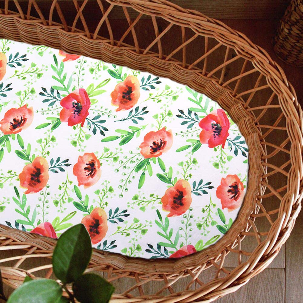 Bassinet Sheet, 100% Jersey Cotton for Baby Boy/Girl, Fitted Sheets Flexible for Most Bassinet Mattress