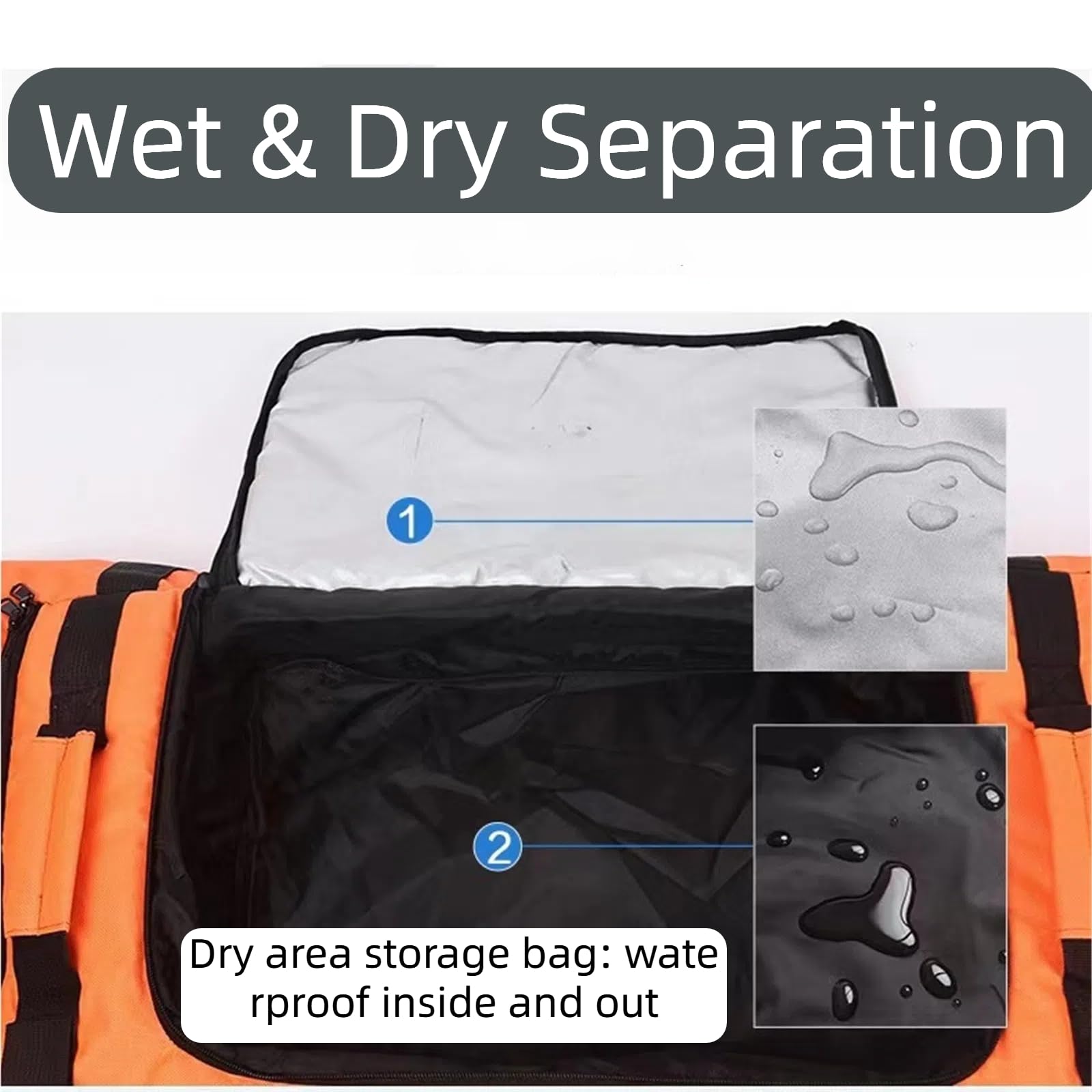 Skitasche mit Rollen, Snowboardtasche mit Rollen, gepolsterte Skitasche mit Rollen, Skitasche mit Rollen, wasserabweisend, Ski-Board-Tasche für Ski-Abenteuer, Flughäfen