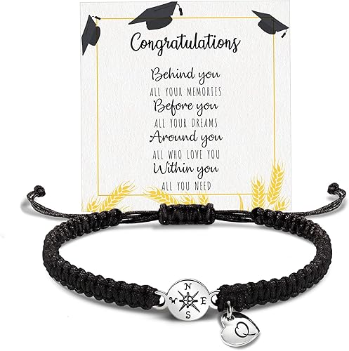 Graduation Gifts for Her 2025, 2025 Graduation Gifts High School College Graduation Gifts for Teen Girls 5th 8th Grade Masters Degree Grads Initial Bracelets for Women Letter A-Z Charm Bracelet Daughter Niece Granddaughter Girlfriend Jewelry