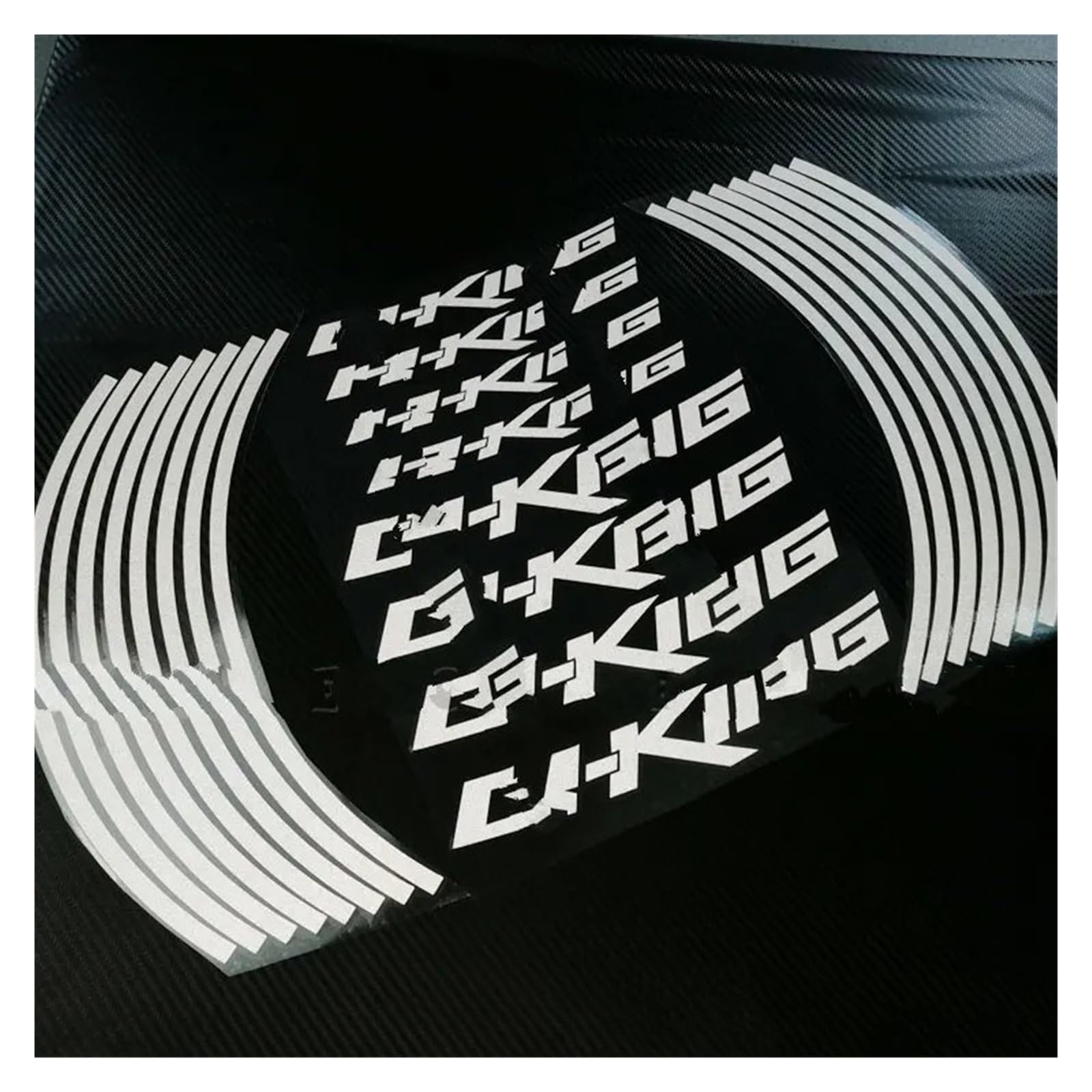Naklejki na koła motocyklowe Dla S&uzuki Dla B-King Wewnętrzne Felgi Naklejki Koła Motocyklowe Odblaskowe Naklejki Paski Motocykl Naklejki na felgi(Reflective White)
