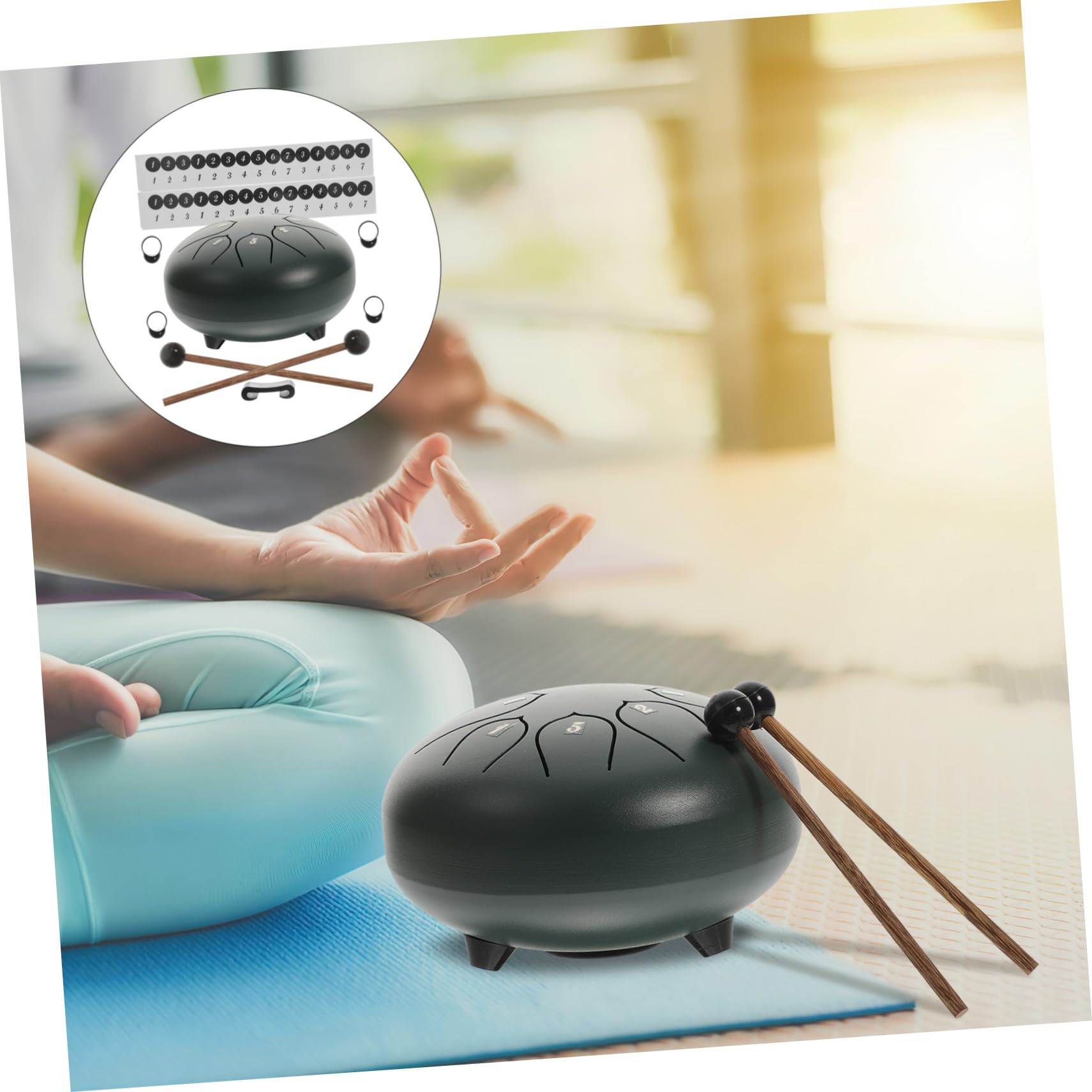 Mikinona de Lengüeta de Acero Portátil Notas Completo con Palillos y Accesorios Instrumento Percusión Étereo para Meditación y Educación Musical
