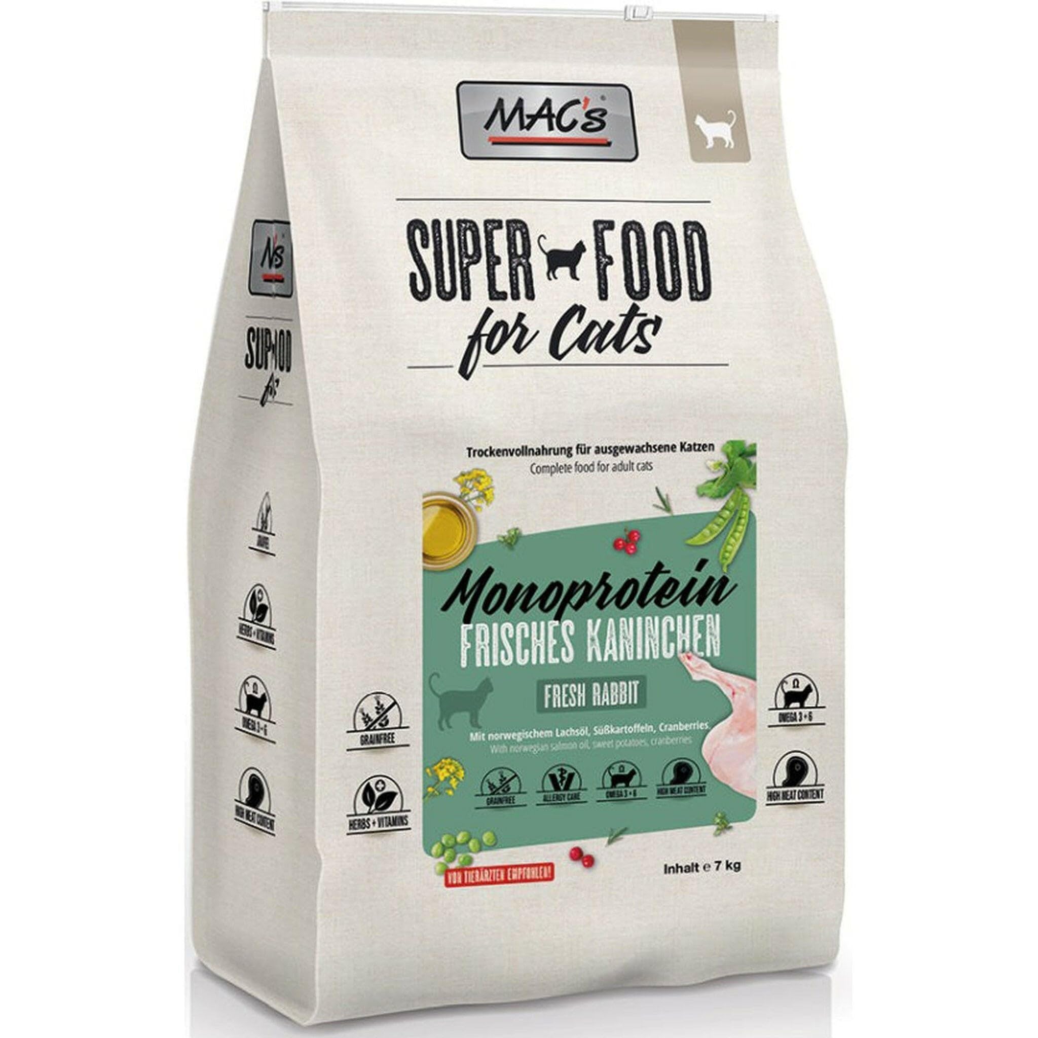Mac's Cat Food Grain-Free Adult Monoprotein Rabbit, 7 kg