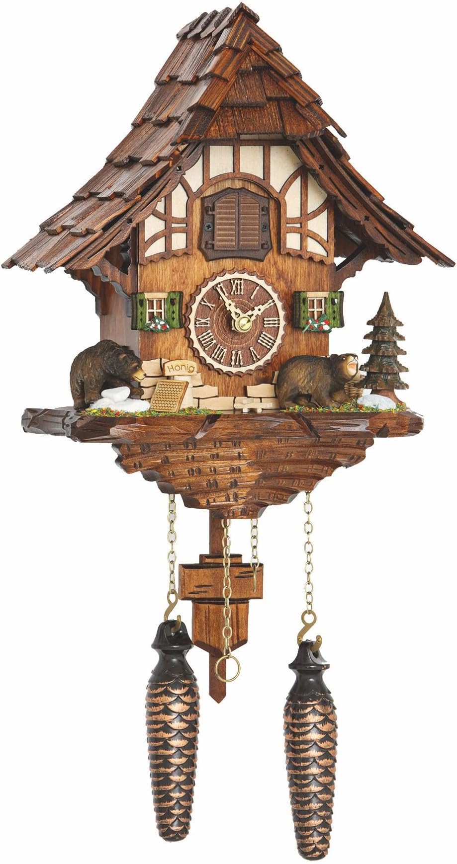 Trenkle Quartz Cuckoo Clock Black forest house with music