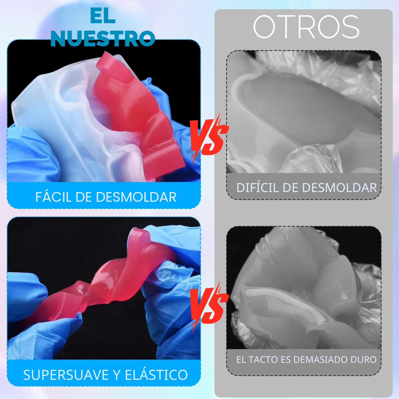 NlsqEU Kit de Silicona Líquida,Kit de Silicona para Taba Squishy 500ML con Proporción 1:1 AB, Kit de fabricación Squishy, Regalo DIY Squishy Pata de Gato