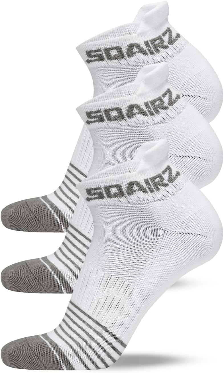 Mens Golf & Running Socks - 3 Pack, Unisex Ankle Socks, Athletic Socks