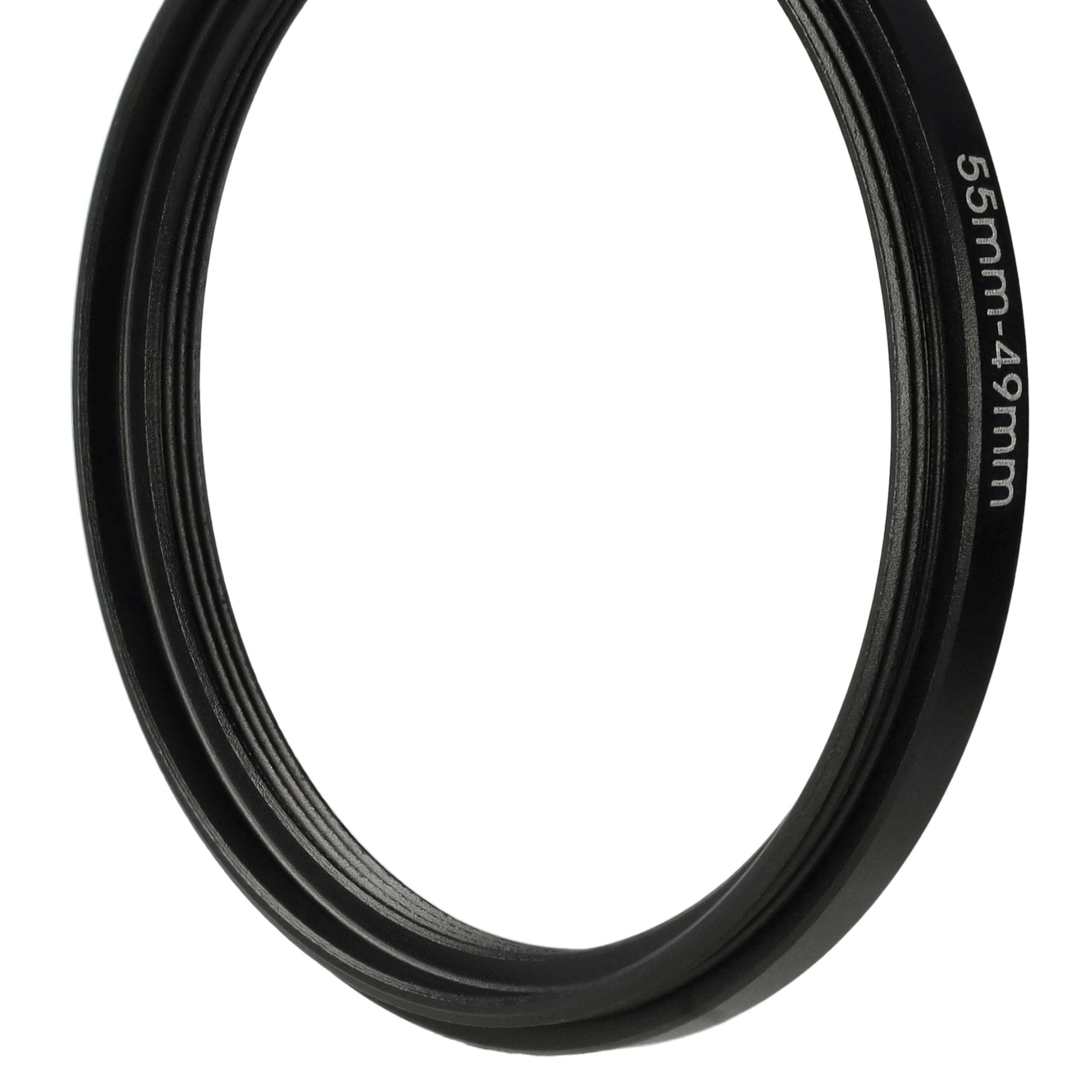 vhbw Pierścień adaptera Step Down 55 mm na 49 mm Kompatybilny z Sony FE 28-70 mm 3,5-5,6 OSS (SEL-2870) Kamera - Adapter filtra, Metal Czarny
