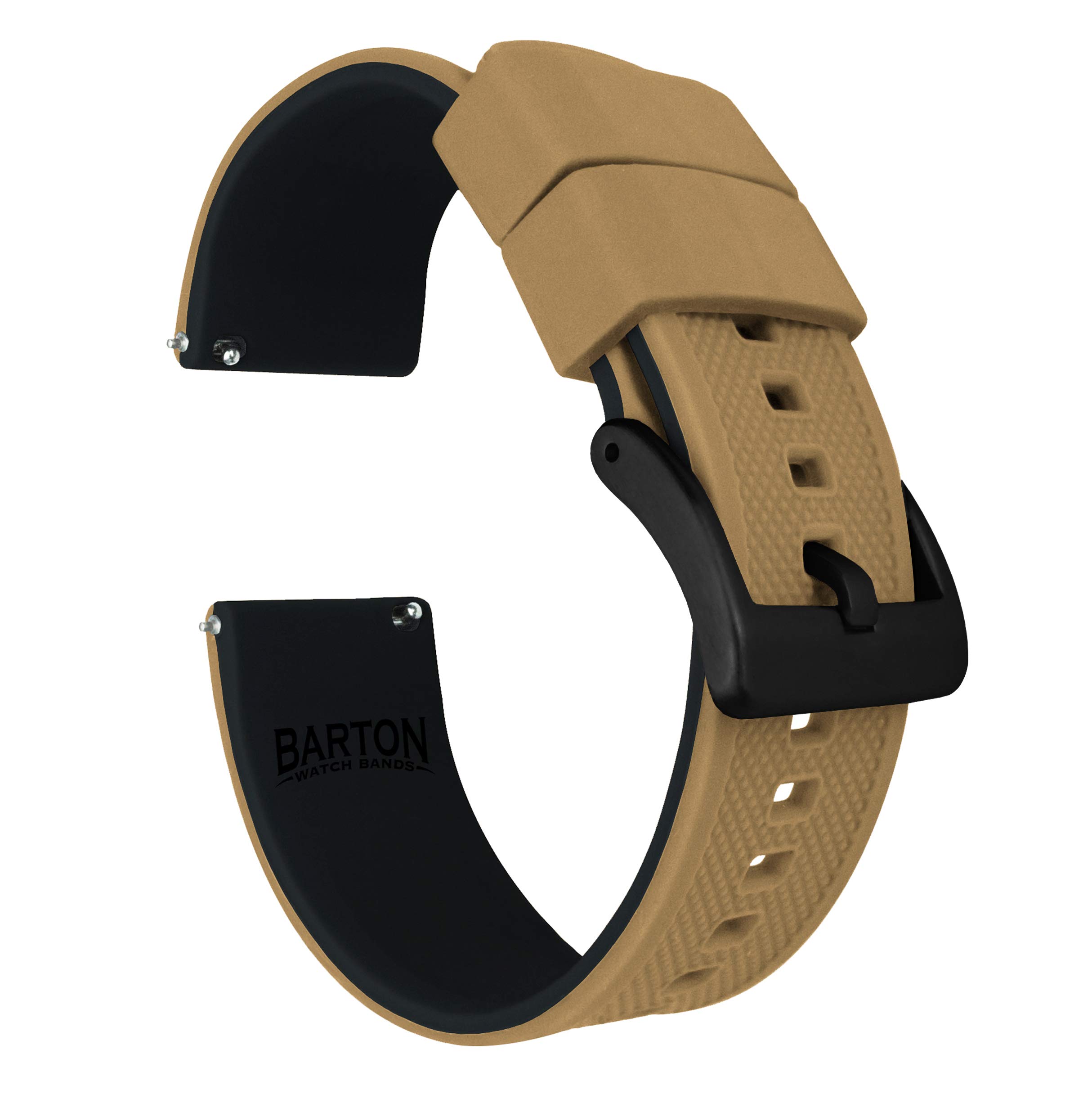 Barton Elite Silicone Watch Bands - Quick Release - Choose Color - 18mm, 19mm, 20mm, 21mm, 22mm, 23mm & 24mm Watch Straps (Stainless & Black Buckle Available) — view 16