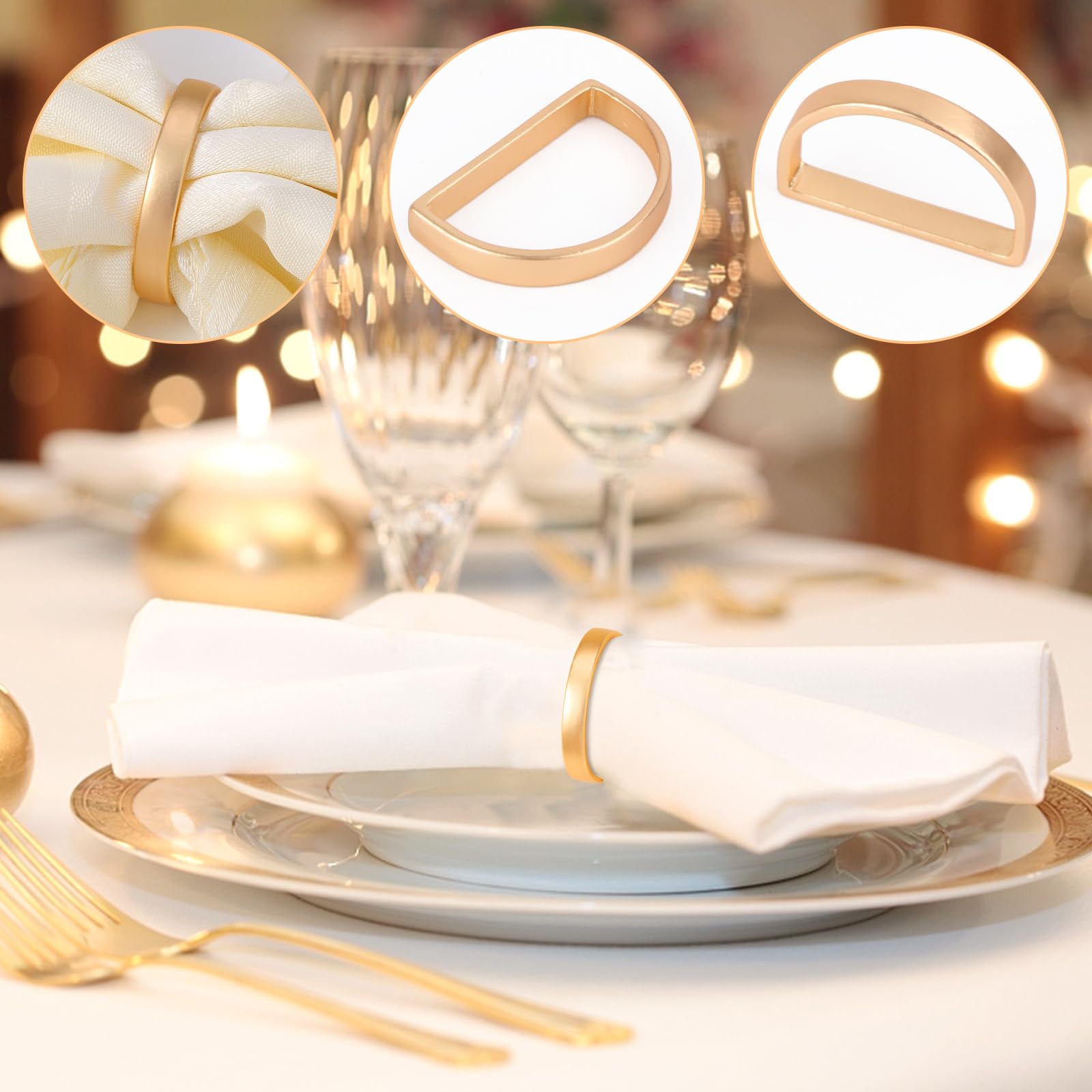 10 Stück Serviettenringe Gold - Elegante Tischdekoration Für Feste