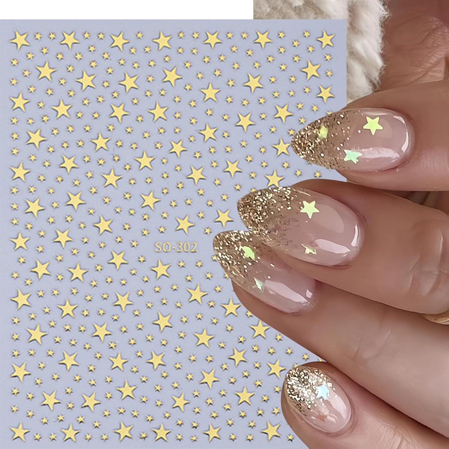 8 Sheets Star Nail Stickers 3D Self-Adhesive Celestial Nail Decals 8 Colors Mini Shiny Star Glitters Nail Supplies Small Y2k Five Pointed Star Nail Design Decoration Accessories for Women Manicure DIY image 3