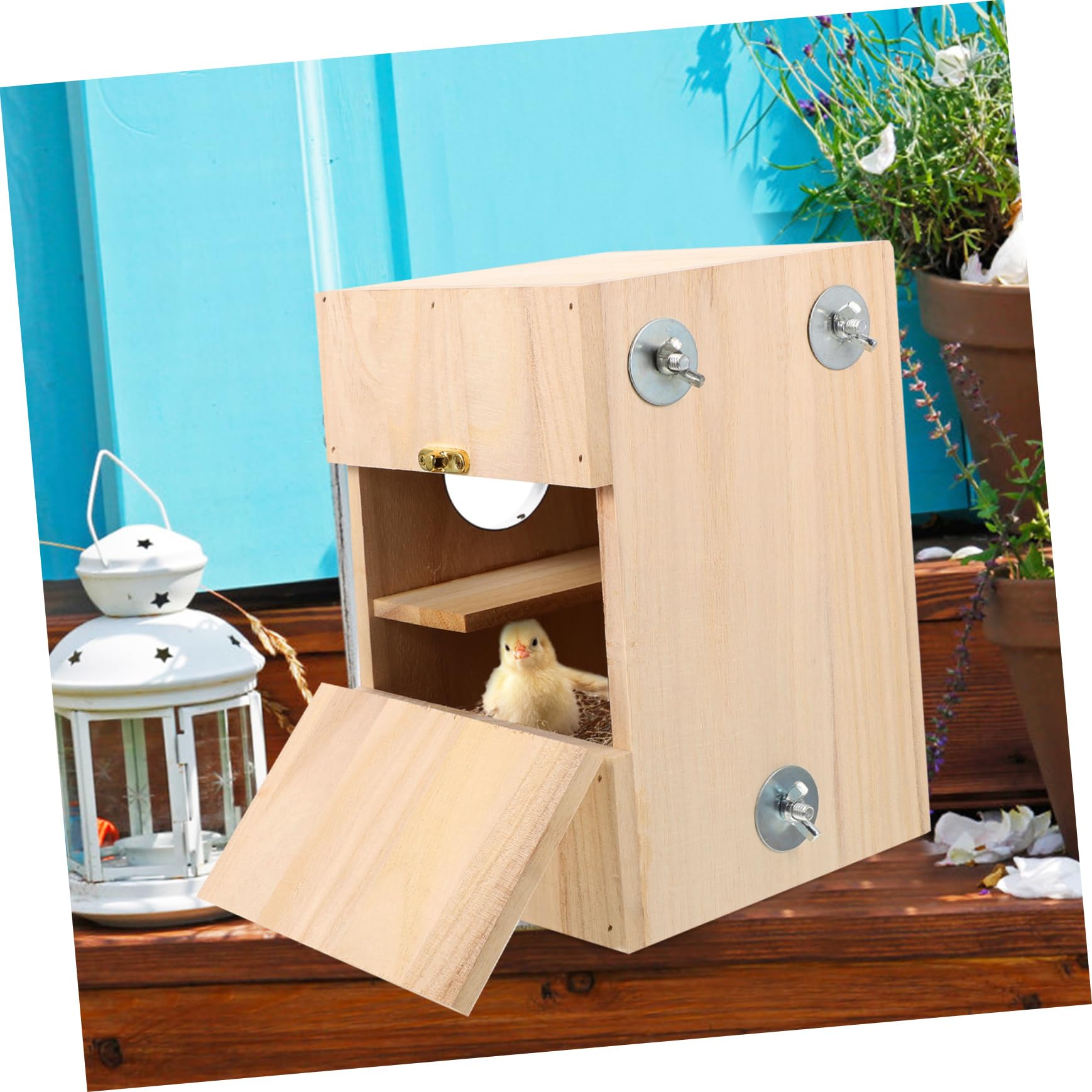 BESPORTBLE Coffret de Reproduction en Bois pour Petits Oiseaux, Nichoir Beige, Espace de Repos Jeu, pour Canaris
