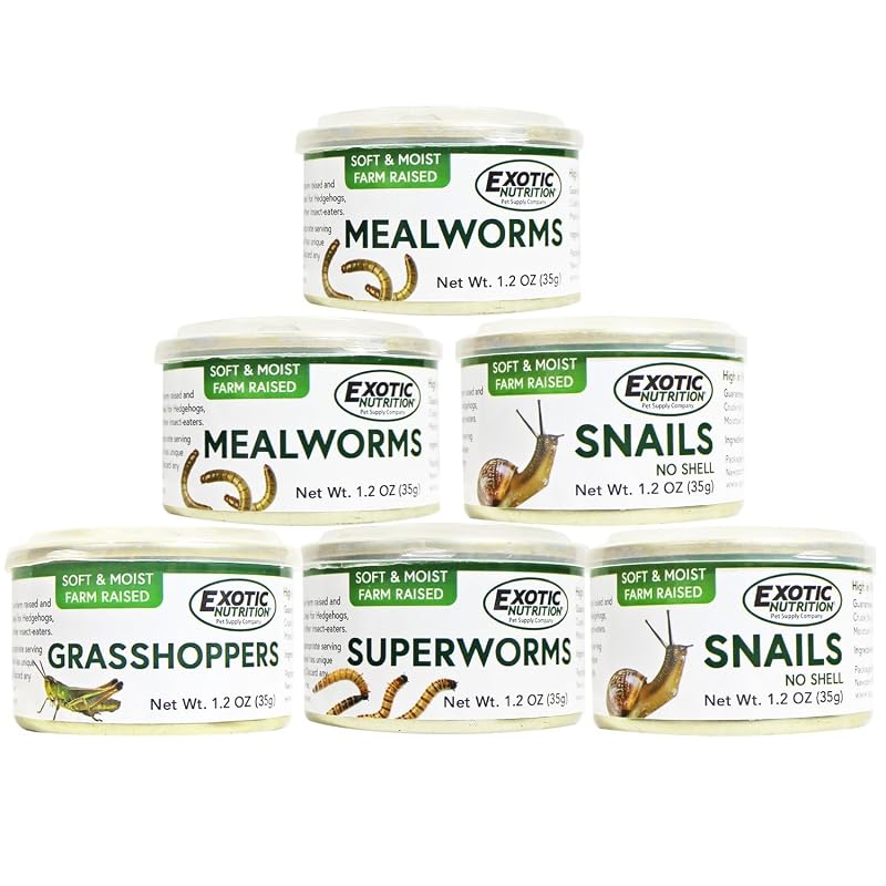 Insetos Enlatados Variados para Répteis e Animais Insetívoros Exotic Nutrition – Pacote com 6 Latas de 35 g