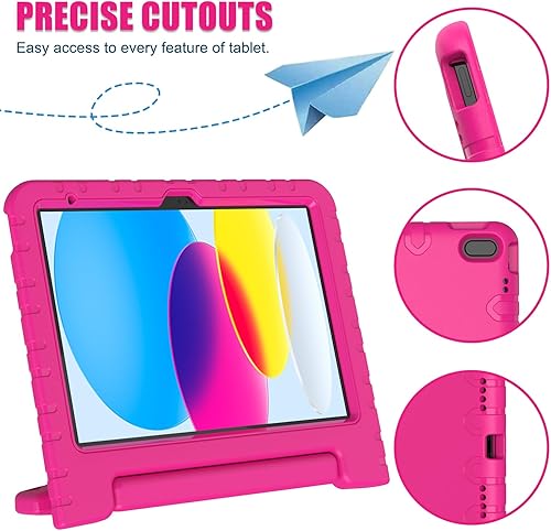 Miniatura 4 de AVAWO Funda para iPad de 10. generación 2022 (10.9 pulgadas), funda para iPad 10.9 2022, a prueba de golpes, soporte portátil con asa para niños,