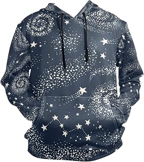 ZZKKO Galaxy Constellations Hoodie for Pullover Long Sleeves Thin Workout Sweatshirts