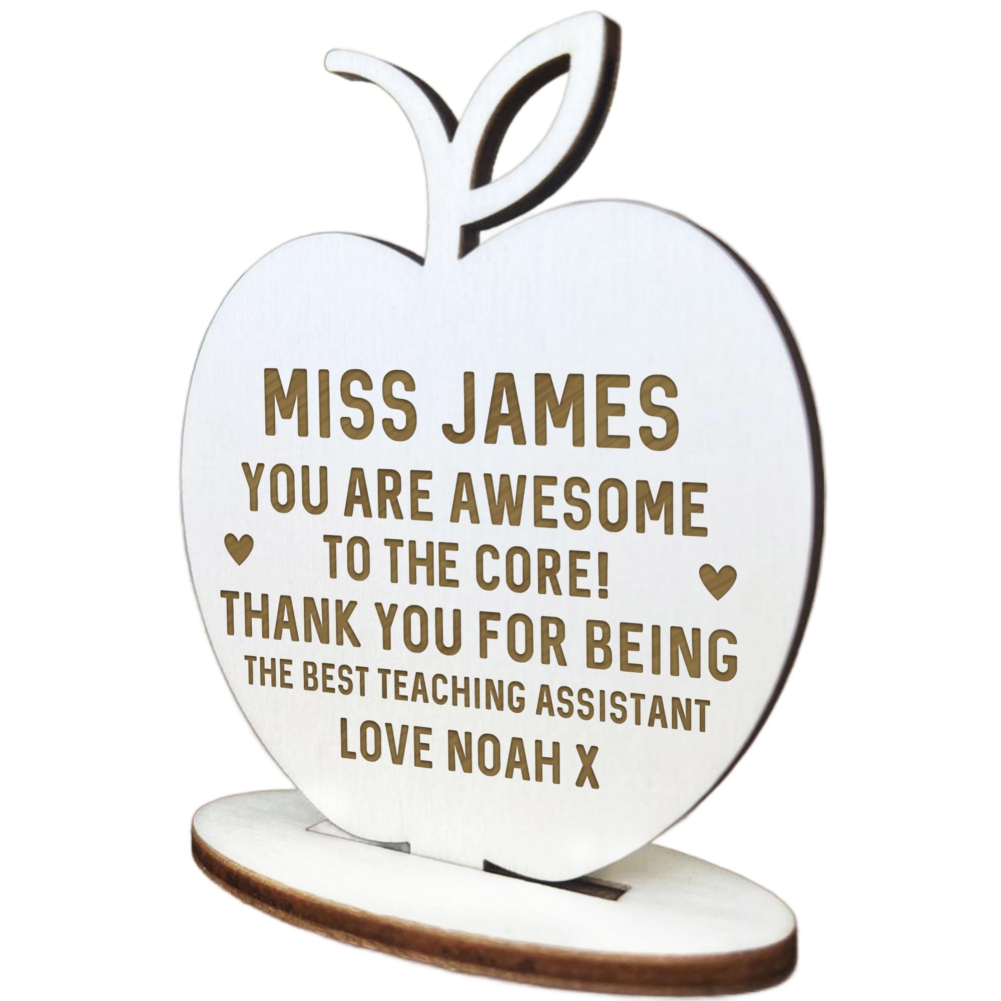 Red Ocean Thank You Gift For Teaching Assistant Engraved Apple Personalised Gift For Him Her Leaving School Nursery