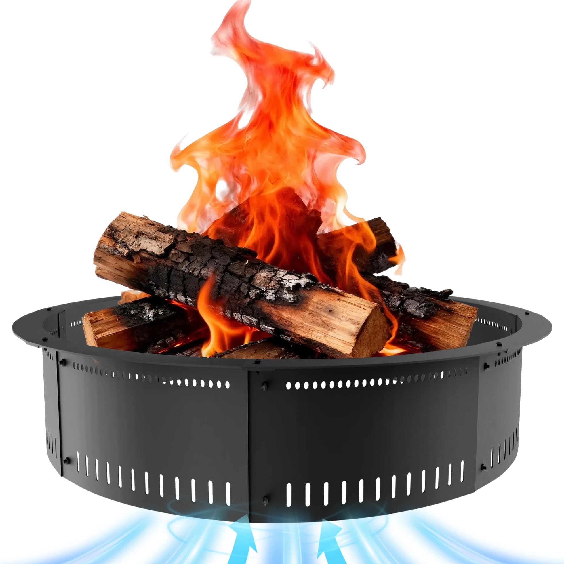 Smokeless Fire Pit Ring Insert, 31 Inch Durable Steel Fire Ring