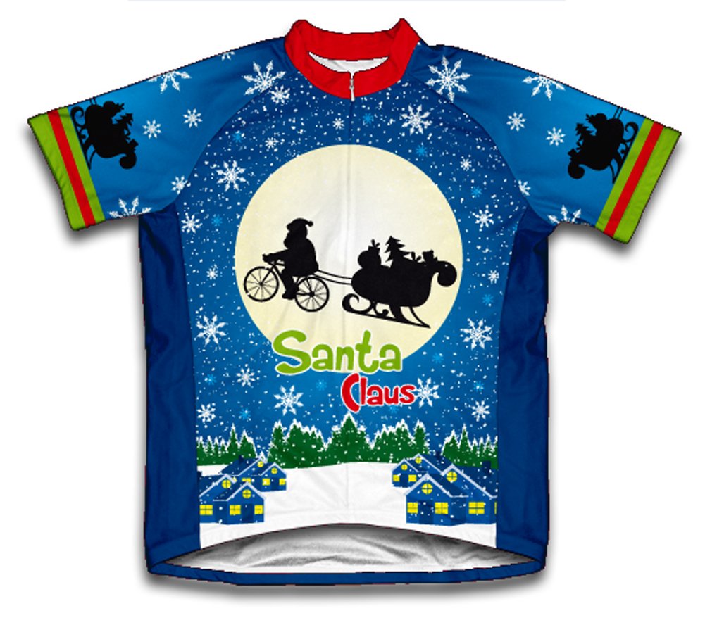 ScudoPro E.T. Santa Claus Short Sleeve Cycling Jersey for Youth - Size M Blue
