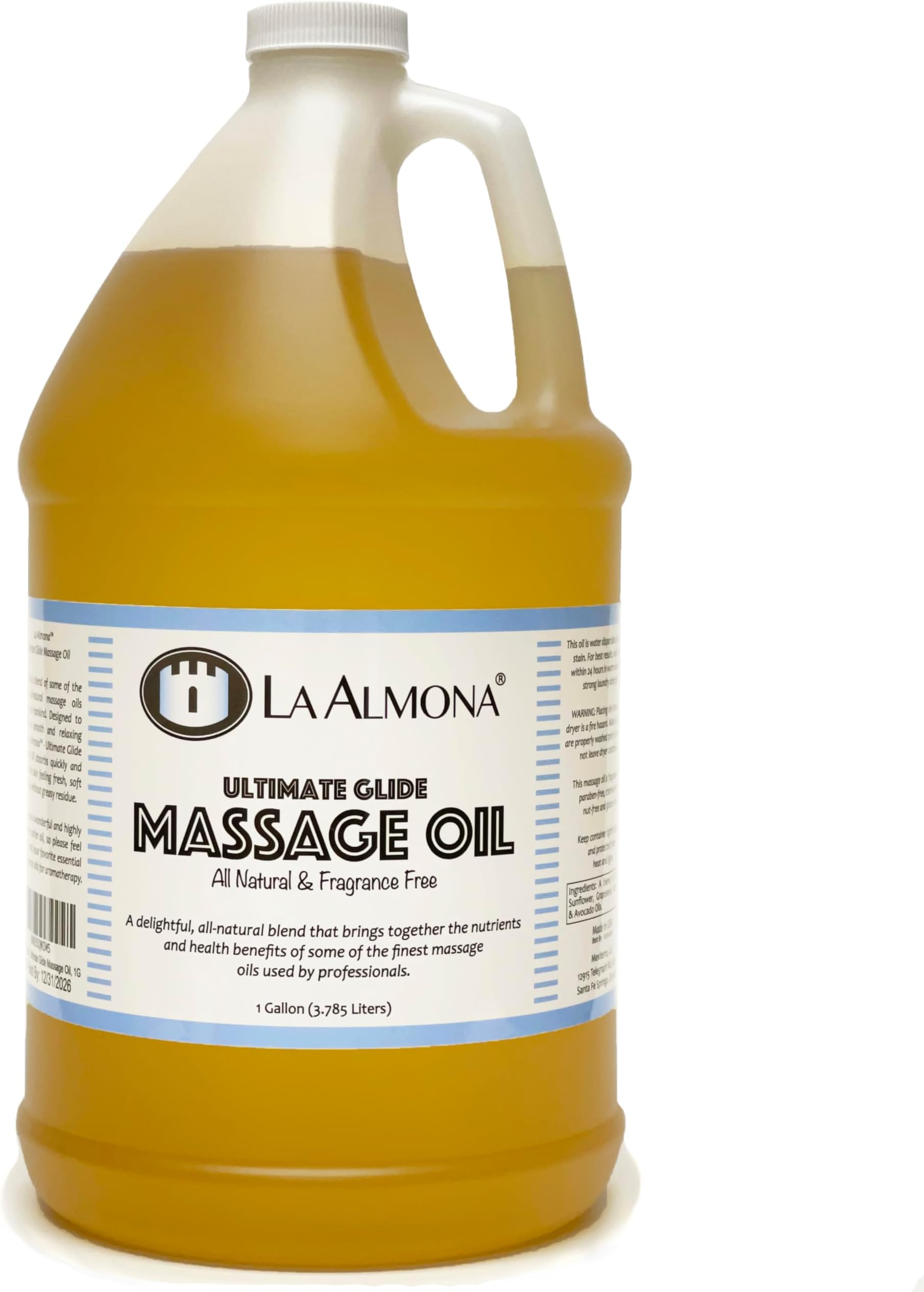La Almona - Ultimate Glide Massage Oil, 1 Gallon Refill Jug