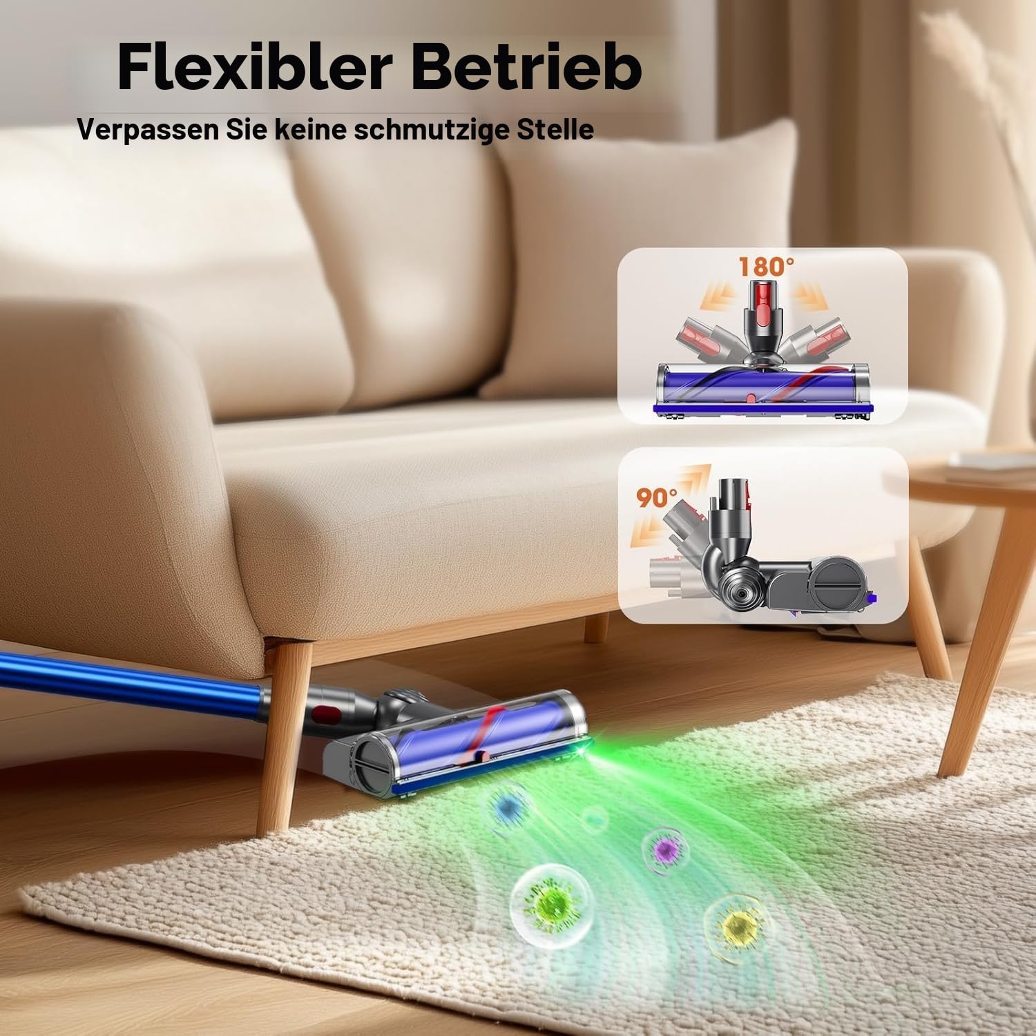 Elektrobürste Kompatibel mit Dyson V7, V8, V10, V11, V15 Staubsauger Befestigung, Teil Direktantrieb Reiniger Kopf Turbine Boden Düse für Turbo Bürste mit Schnelllösung für Harte Böden