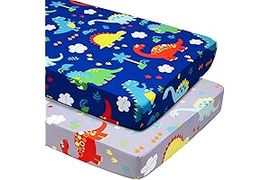 JISEN Dinosaur Crib Sheets for Boys and Girls