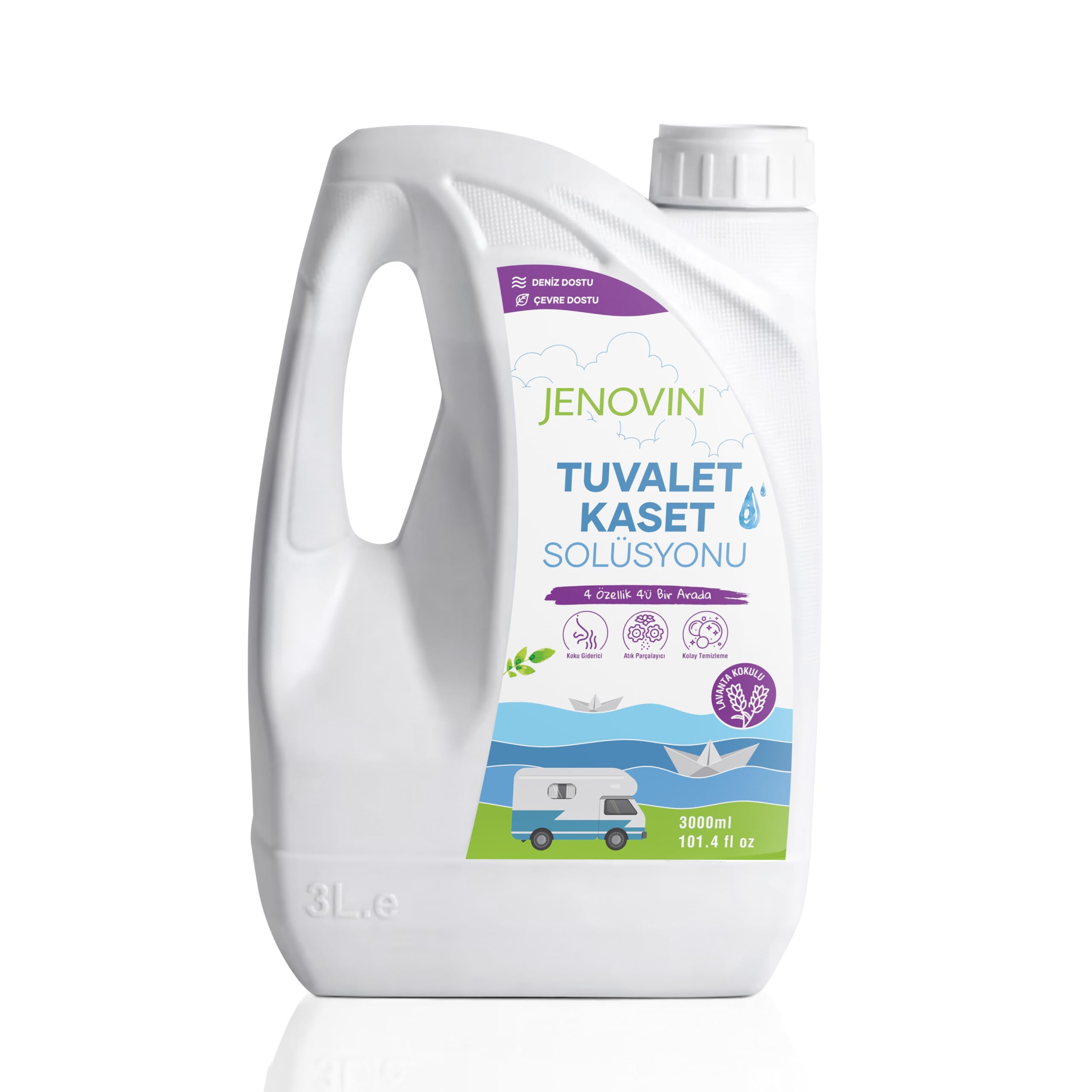 Jenovin Karavan Tekne Yat Tuvalet Wc Kaset Atık kimyasalı Lavanta Kokulu 3 L