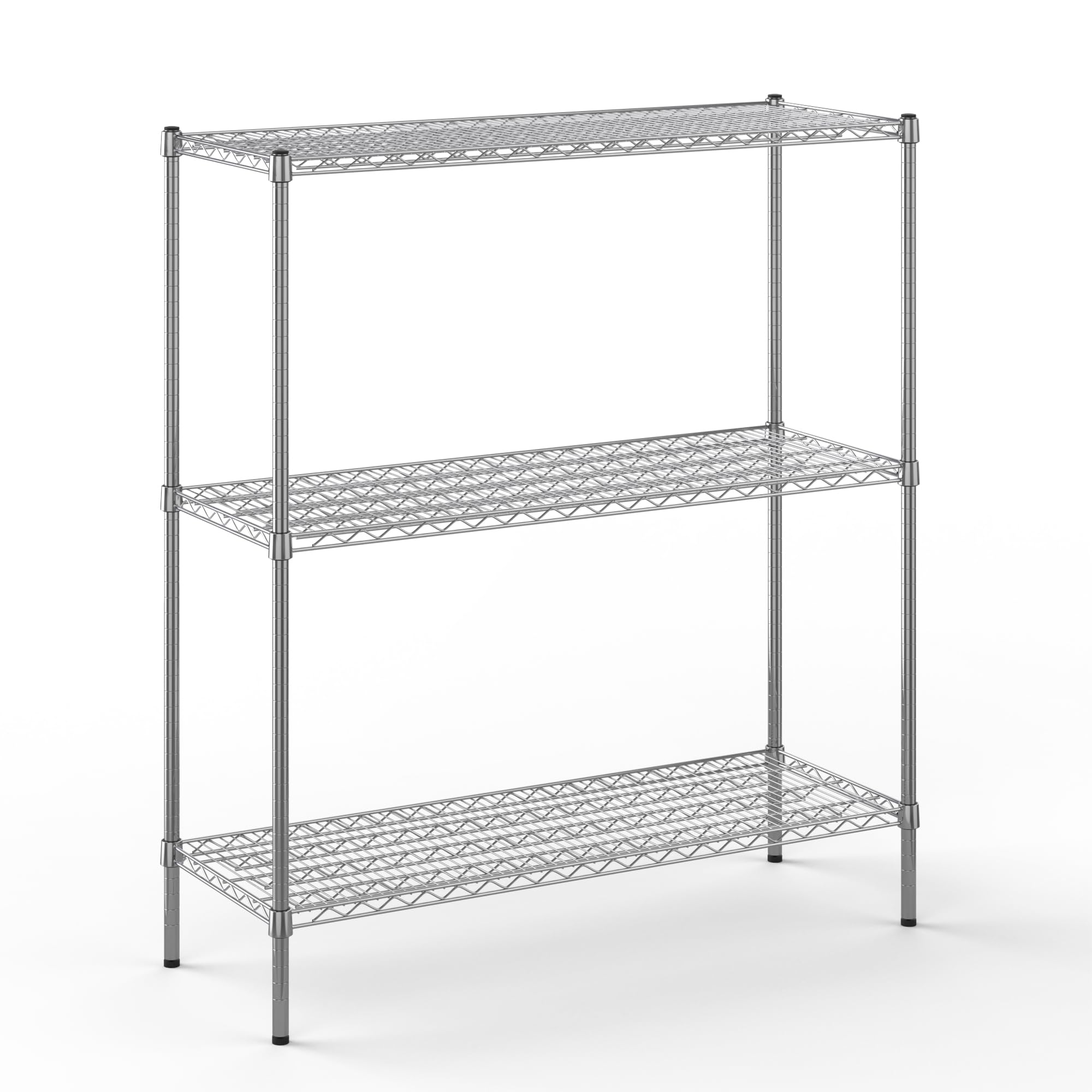 18" Deep x 48" Wide x 54" Height Wire Shelving Kit | 3-Tier | NSF Commercial Storage Rack Unit
