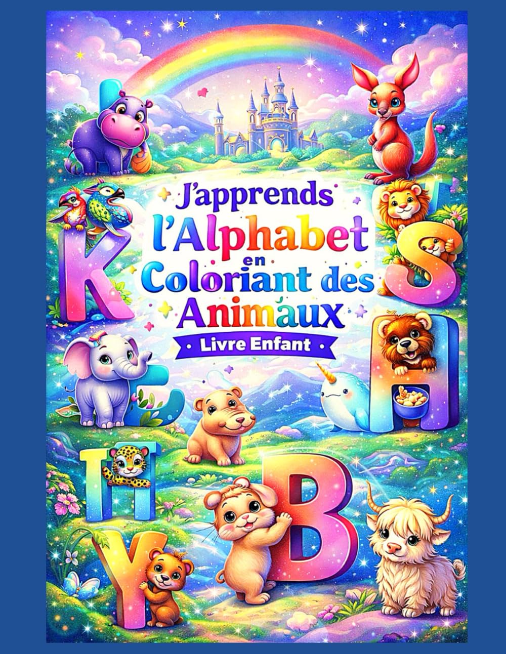 J’apprends l’Alphabet en Coloriant des Animaux: Livre de coloriage éducatif grand format XXL – Apprendre l’alphabet de A à Z avec des animaux adorables - Possibilité d'encadrer les dessins -