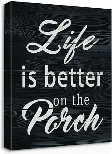 Life Is Better On The Porch, impresiones artísticas en lienzo para pared, letreros enmarcados para decoración de pared del porche de la casa,