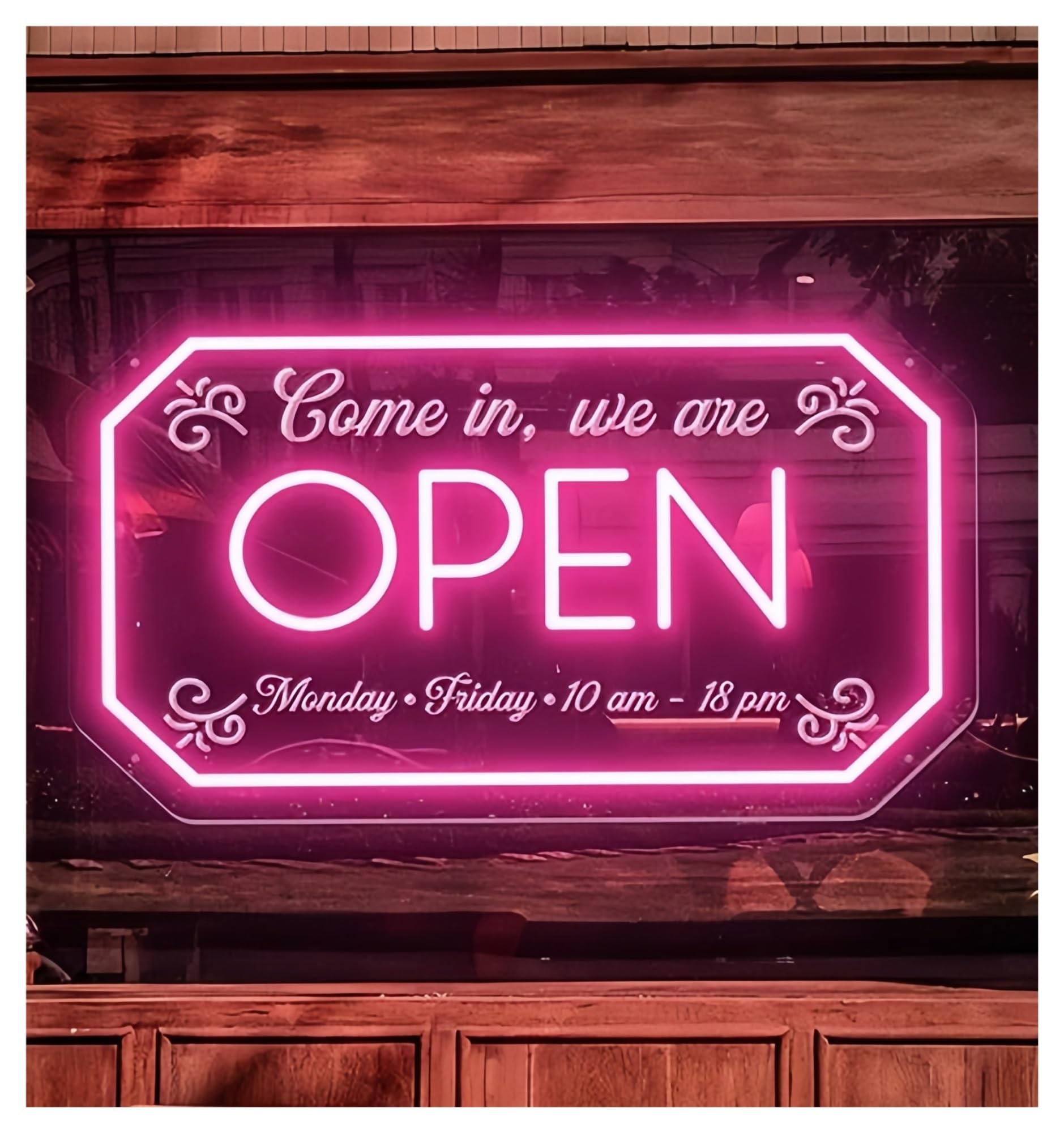Sign Lamp Come in We are Open Sign Restaurant Coffee Pizza Store Business Store Modern 50cm(C)
