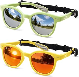 Toddler Kids Sunglasses for Boys Girls Age 2-12 Polarized UV400 with Strap