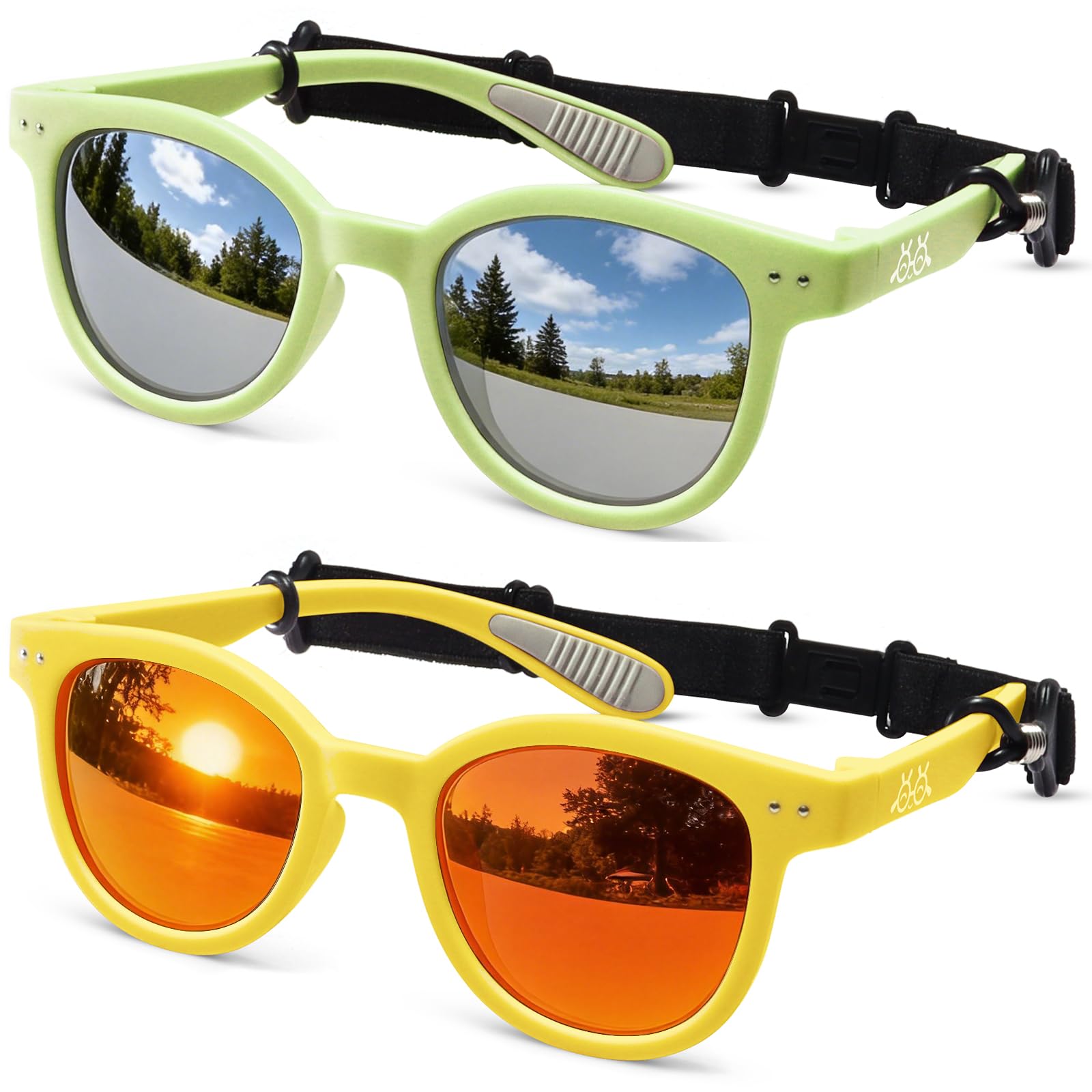 Toddler Kids Sunglasses for Boys Girls Age 2-12 Polarized UV400 with Strap