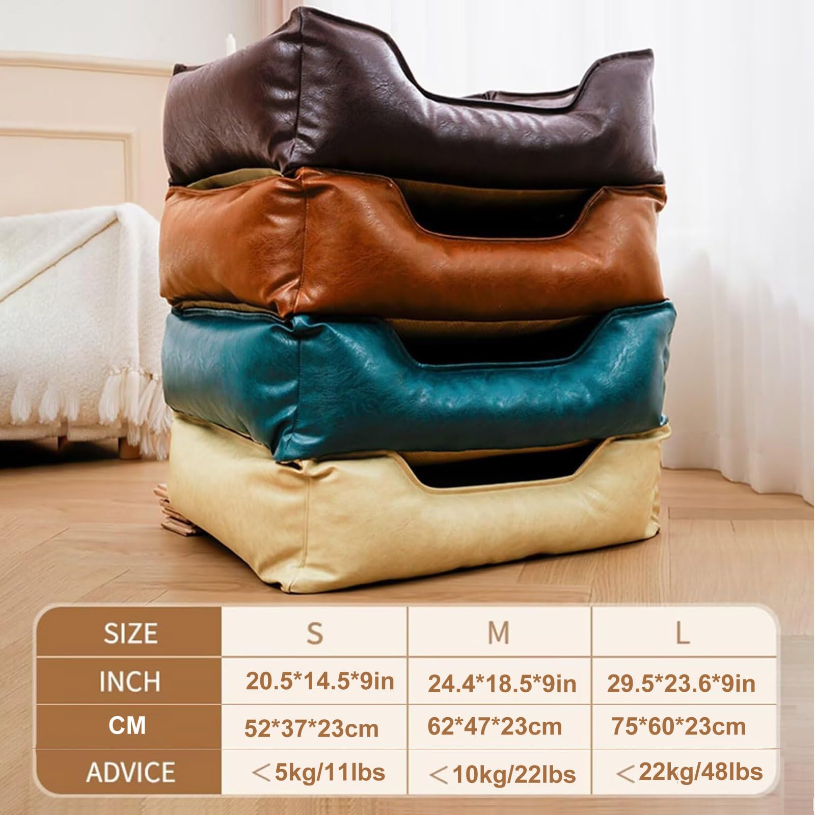 Miękka sofa dla psa, legowisko dla psa, fotel dla małych i średnich psów i szczeniaków, meble dla zwierząt domowych, łóżko dla kota z poszewką ze skóry PU, zdejmowana poduszka, szara, M