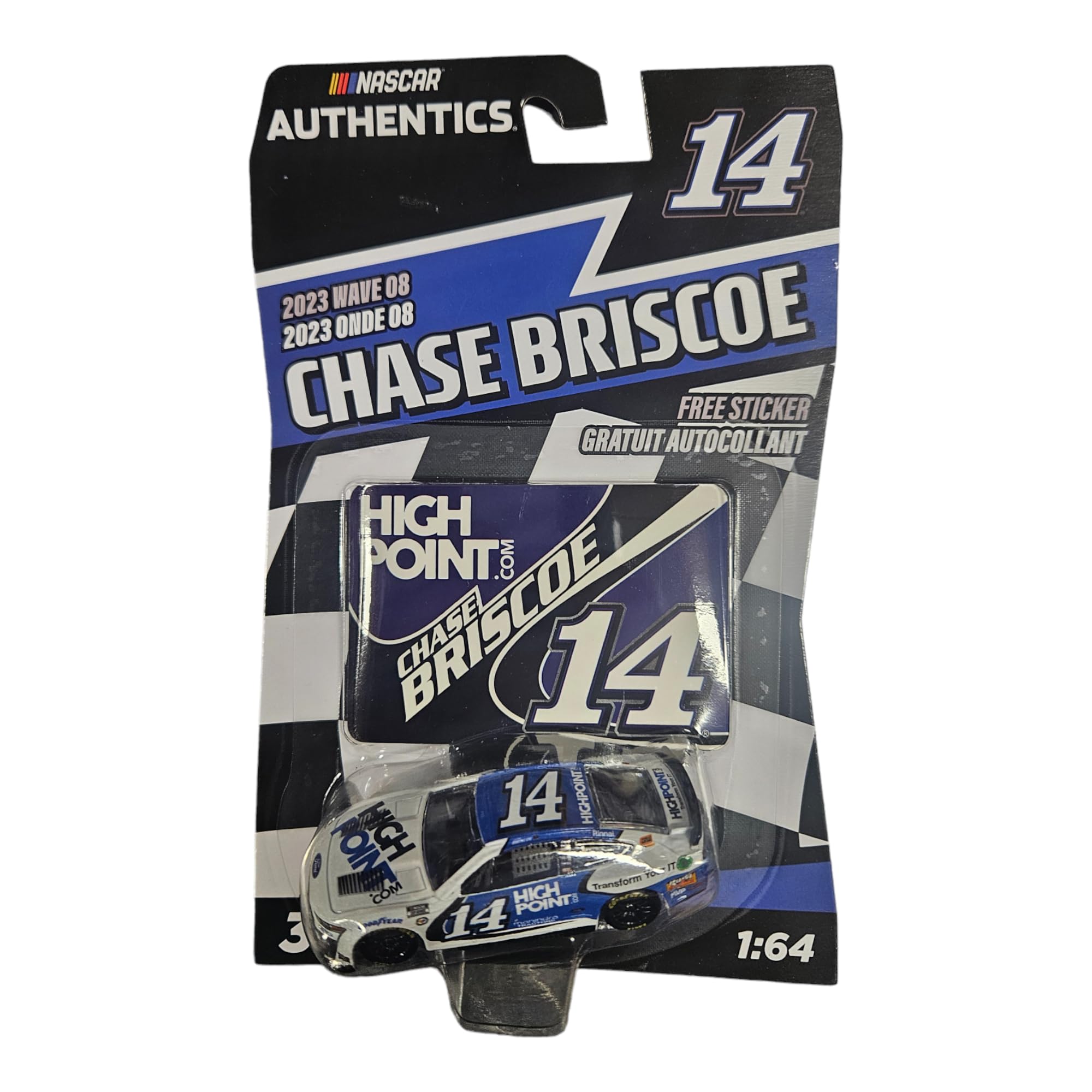 lionel racing nascar authentics chase briscoe 2023 highpointcom no 14 ht 164 scale diecast car with trinket
