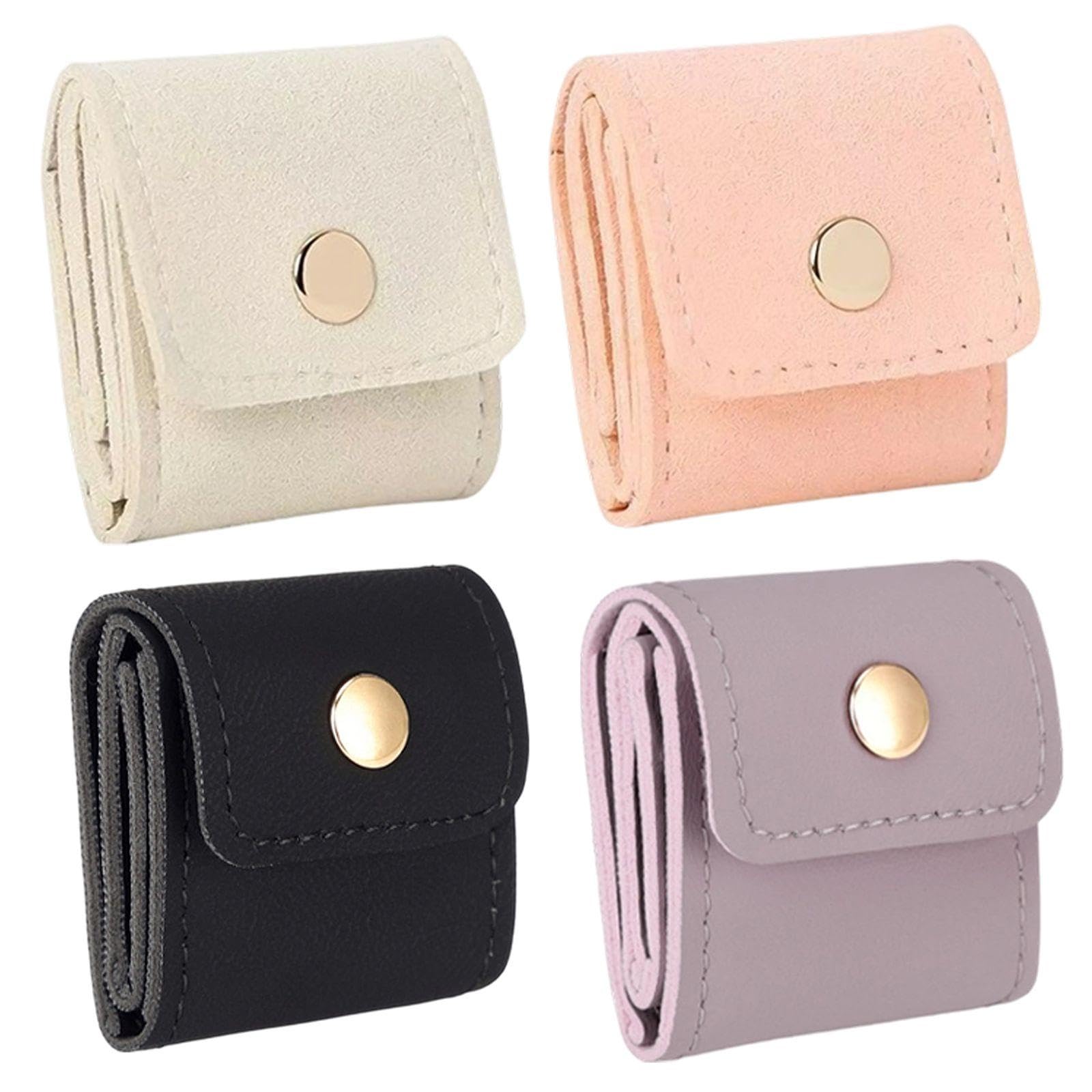 Ubsiuh Multicolor 4 Jewelry Travel Storage Bags, Rollable And Foldable Design, Partitioned, Fastened And Fixed, Portable Storage Supplies.