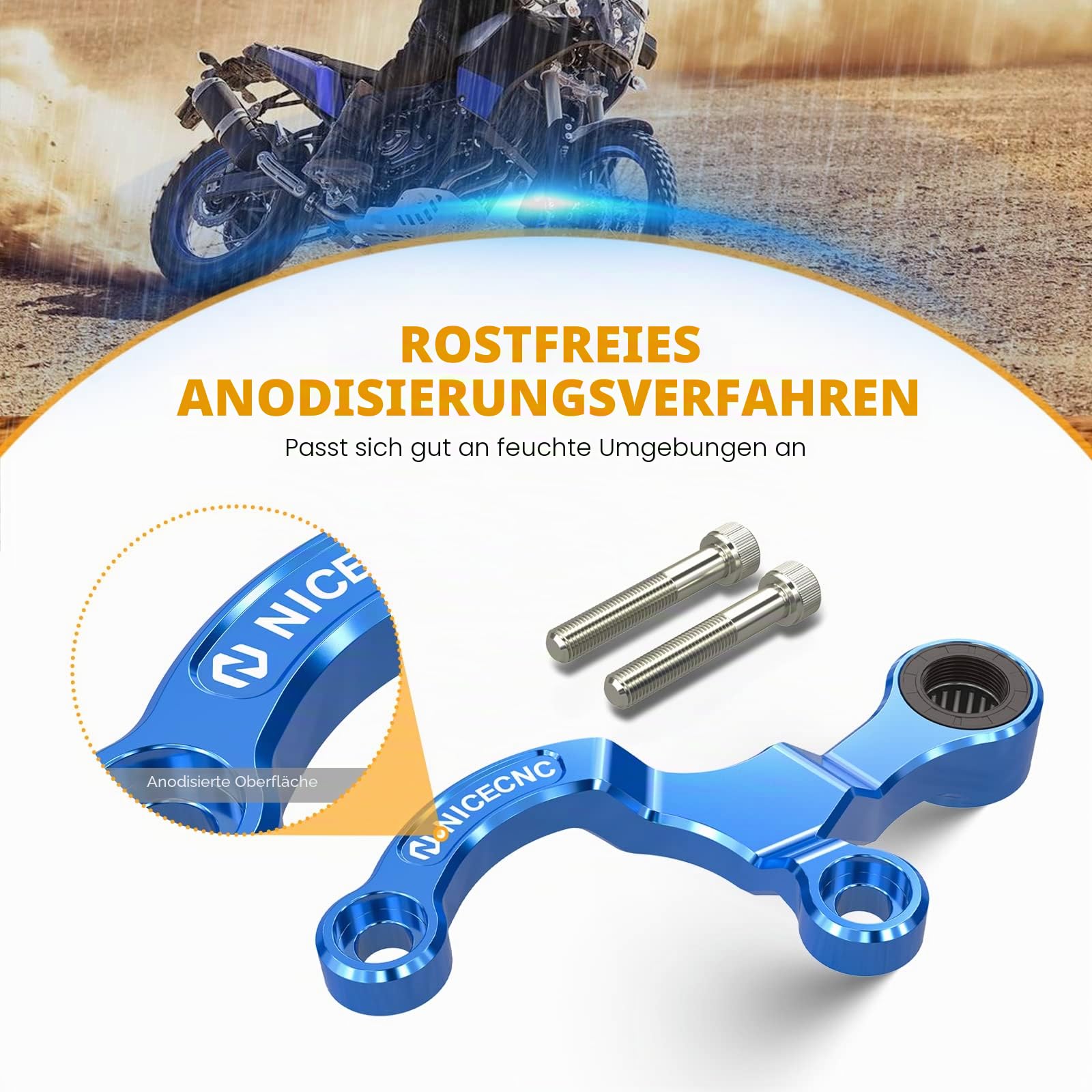 NICECNC Motorrad Schalthebel Stabilisator Halterung Schalthebel Compatible with Yamaha FZ07 ABS 2017, FZ07 2015-2017, Tenere 700 XTZ07 2019-2024, Blau, Siehe Passform