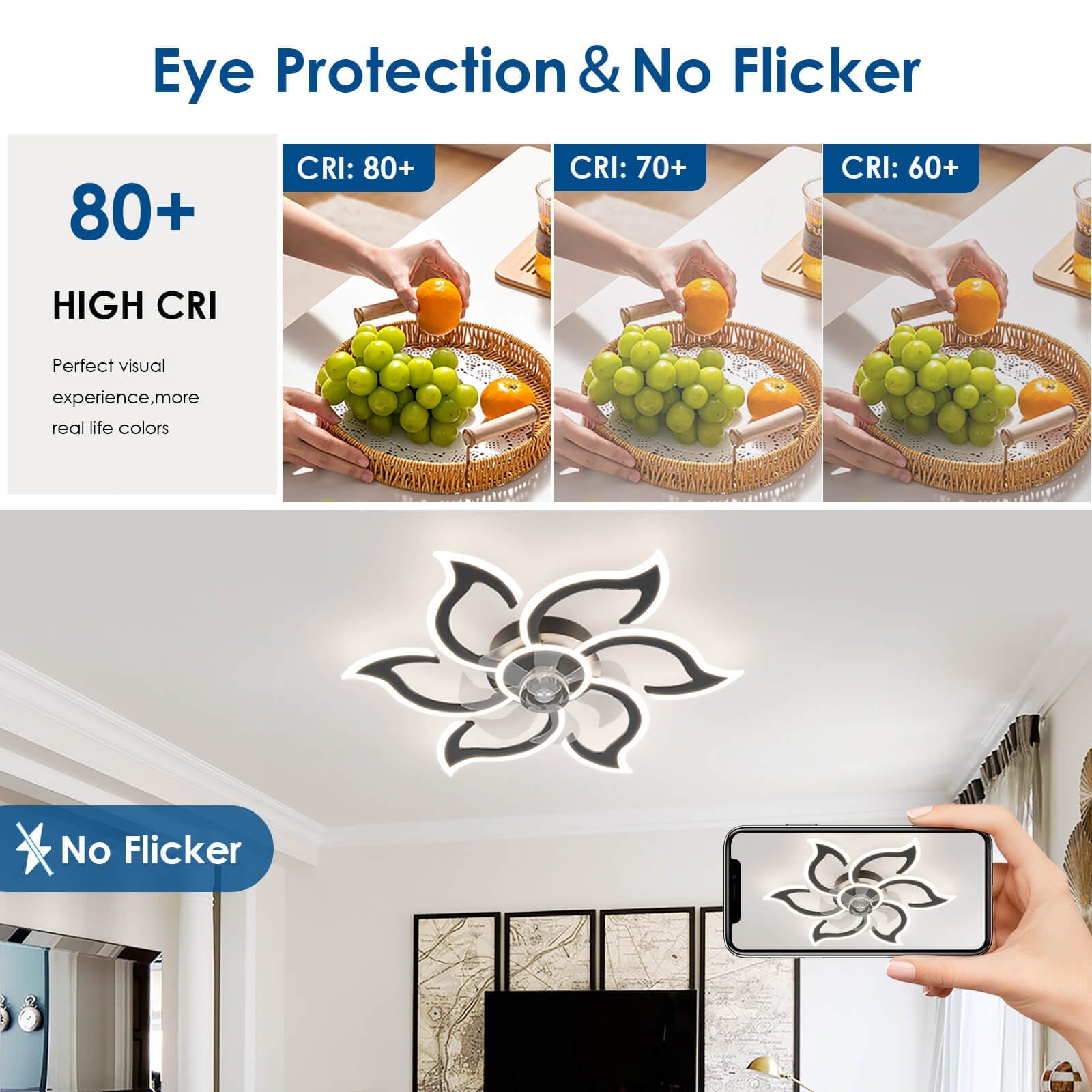 LJX Plafondlamp met ventilator, stil, compatibel met Alexa en Google Assistant, 88 cm bloemvormige plafondventilator met verlichting en afstandsbediening, 2.4 GHZ Wifi-timer, dimbaar, voor slaapkamer LJX Plafondlamp met ventilator, stil, compatibel met Alexa en Google Assistant, 88 cm bloemvormige plafondventilator met verlichting en afstandsbediening, 2.4 GHZ Wifi-timer, dimbaar, voor slaapkamer
