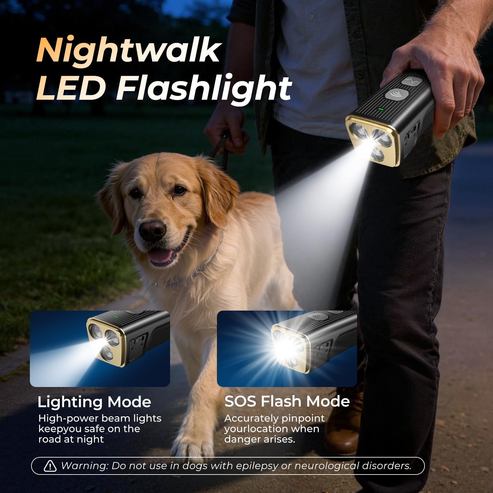 Dispositivos ultrasónicos de alto rendimiento para disuasión de ladridos de perro, dispositivo anti ladridos para perros, herramientas de entrenamiento humano para perros con linterna LED y