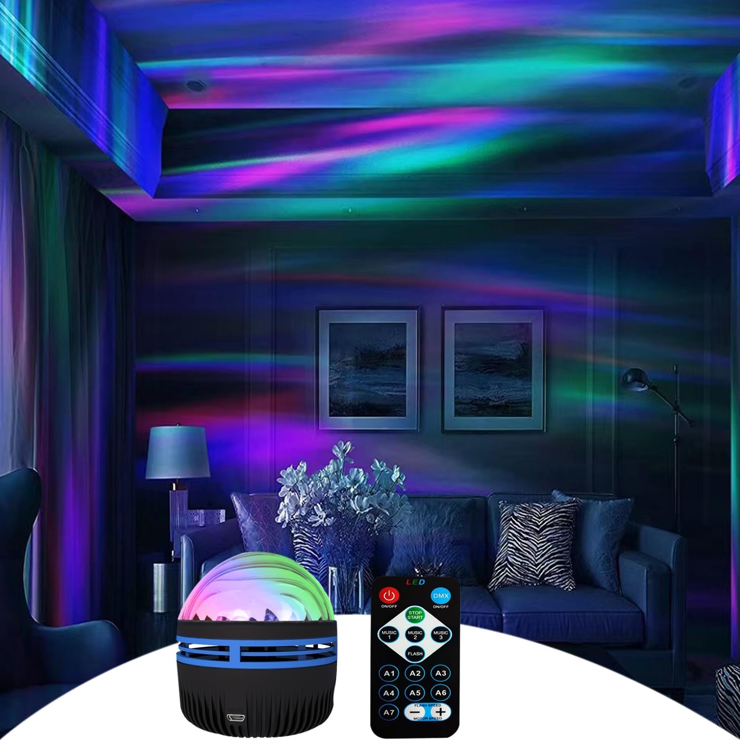 OUCPCStar Projector, Galaxy Light Projector with 14 Light Effects, 2 in 1 Northern Lights and Ocean Wave Projector for Kids Adults Room Decor, Bedroom, Game Rooms, Home Theater, Birthday, Party