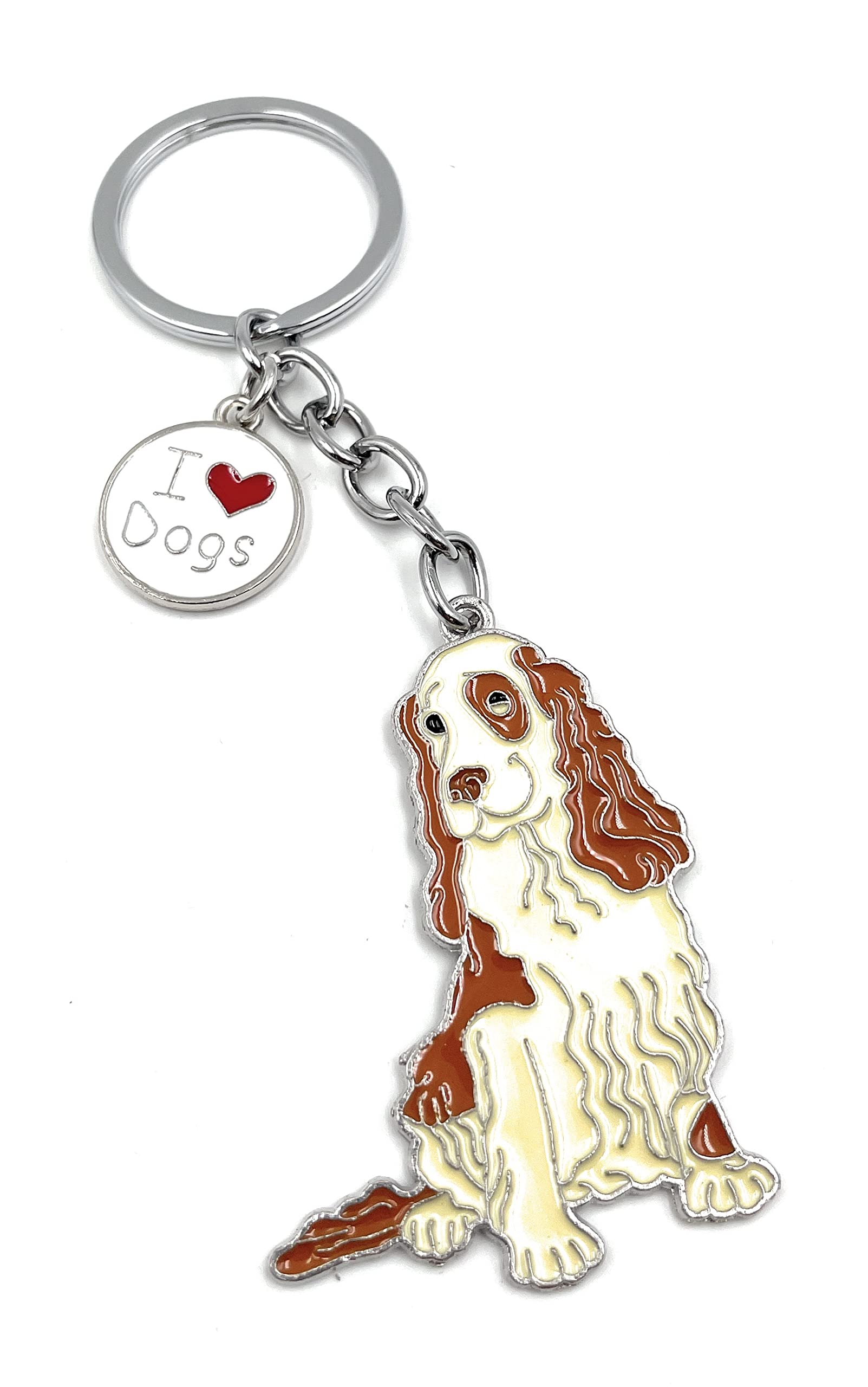 Onwomania Men's Multicoloured - Cocker Spaniel Dog - Handmade Wooden Keyring, E.g. For The Best Friend, Best Friend, Mum - For Wo And Children