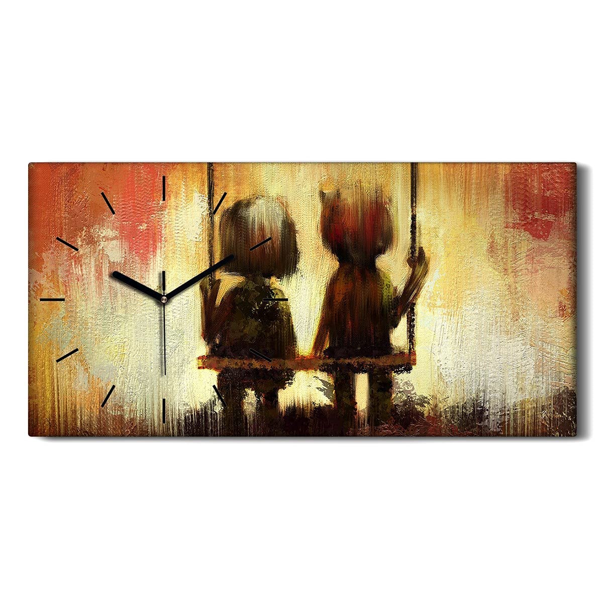 Art Mural Couple sous Arbre pour Horloge Toile Romantique et Design
