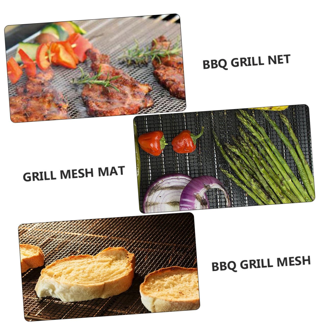 Gogogmee 3Pcs Non Stick BBQ Grill Mats Heat Resistant Fiberglass Mesh for Outdoor Grilling Prevents Food Adhesion Easy to Clean for Gas Grills