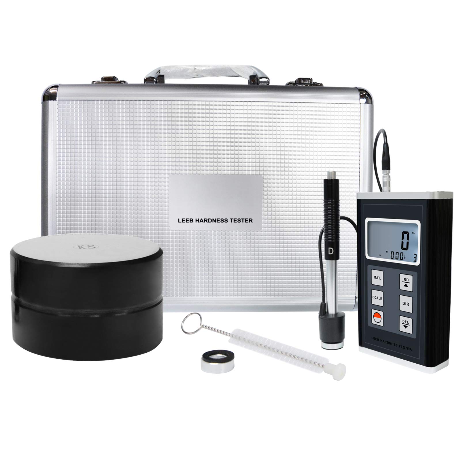 Produktbild von Tragbares Leeb-Härteprüfgerät – HL, HRC, HB, HV, Mit D-Sonde, 500 Datensätze, Für Stahl & Kupfer