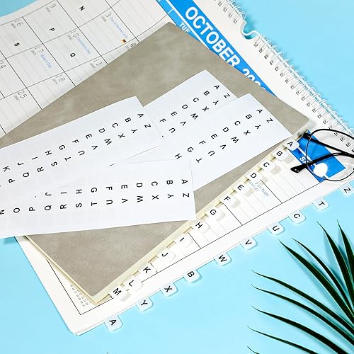 Miniatura 7 de 416 pestañas del alfabeto, separadores del alfabeto blanco y negro para carpeta de 3 anillas, divisores de bolsillo para carpeta de 3 anillos con