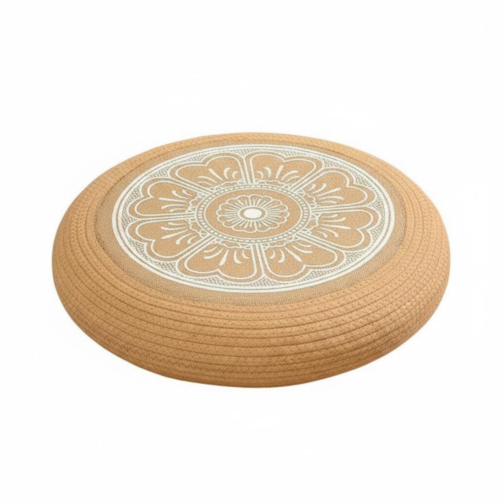 Jute Rope Cushion Reinforced Tatami Seat Cushion Thick Padded Home Furnishing for Living Room, 60x60x10cm, White Fan | Home & Garden | Home D?©cor | Pillows-image-18