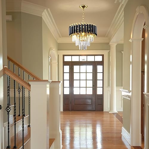 Miniatura 2 de Candelabro de cristal moderno de lujo, lámpara de techo colgante de cristal de gota de lluvia, 4 luces colgantes para comedor, sala de estar, isla