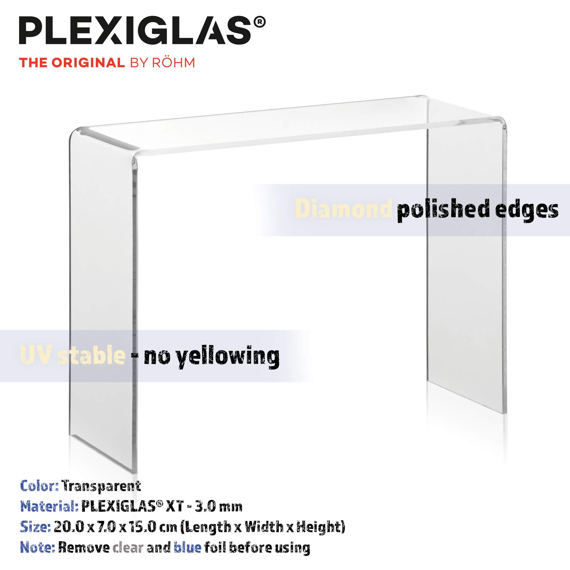 Juego de soportes como soporte decorativo, expositor de venta, para zapatos, cosméticos, coleccionables de plexiglás original en cuatro alturas diferentes