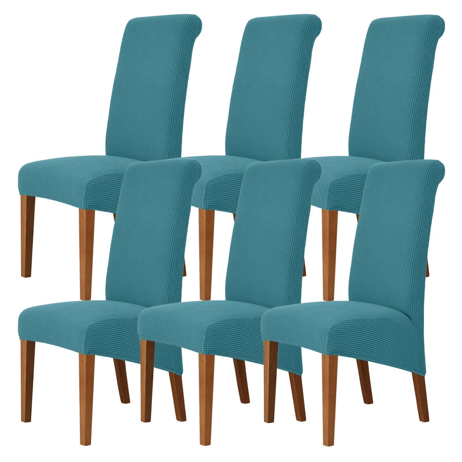 NMVAWIPT Stretch High-Back Dining Chair Covers, Removable Washable Protectors With Elastic Bottom, For Home, Restaurant, Banquet(1#,6Pcs)