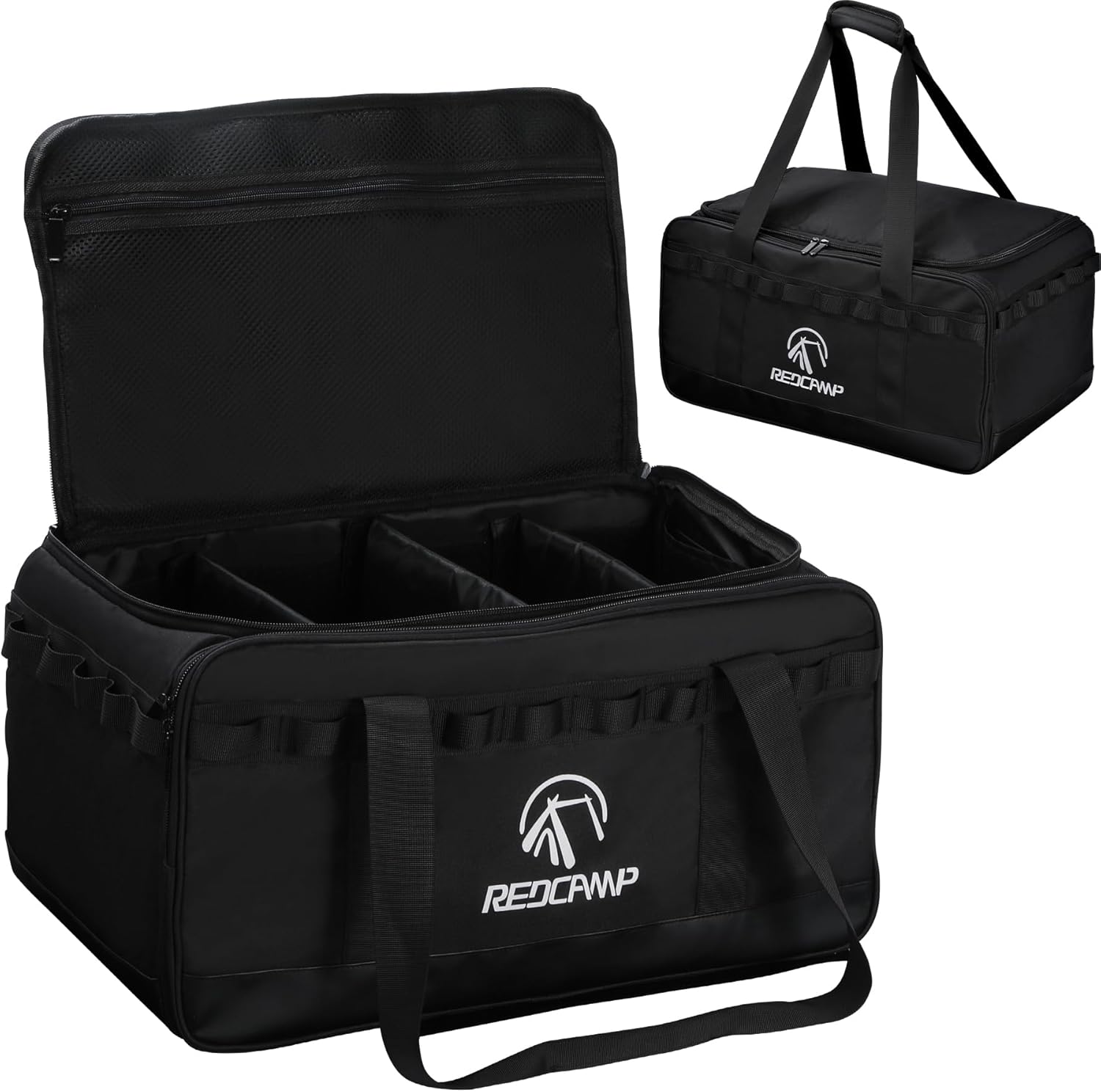 REDCAMP Camping Tote Organizer, 35L Tactical Duffel Bag, Waterproof Camping Storage Organizer with 3 Adjustable Dividers and Shoulder Strap for Outdoor Transport REDCAMP Camping Tote Organizer, 35L Tactical Duffel Bag, Waterproof Camping Storage Organizer with 3 Adjustable Dividers and Shoulder Strap for Outdoor Transport