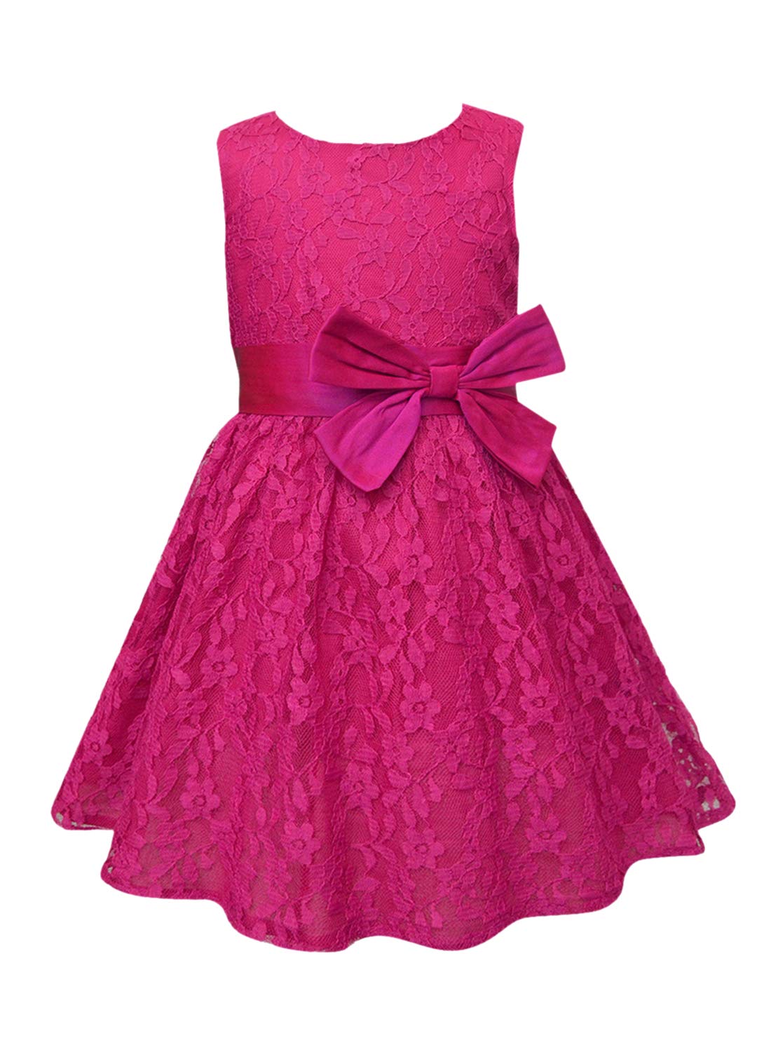 A.T.U.N. (ALL THINGS UBER NICE) Girls Fit and Flare Knee Length Sleeveless Double Bow Dress for Party and Special Occasions