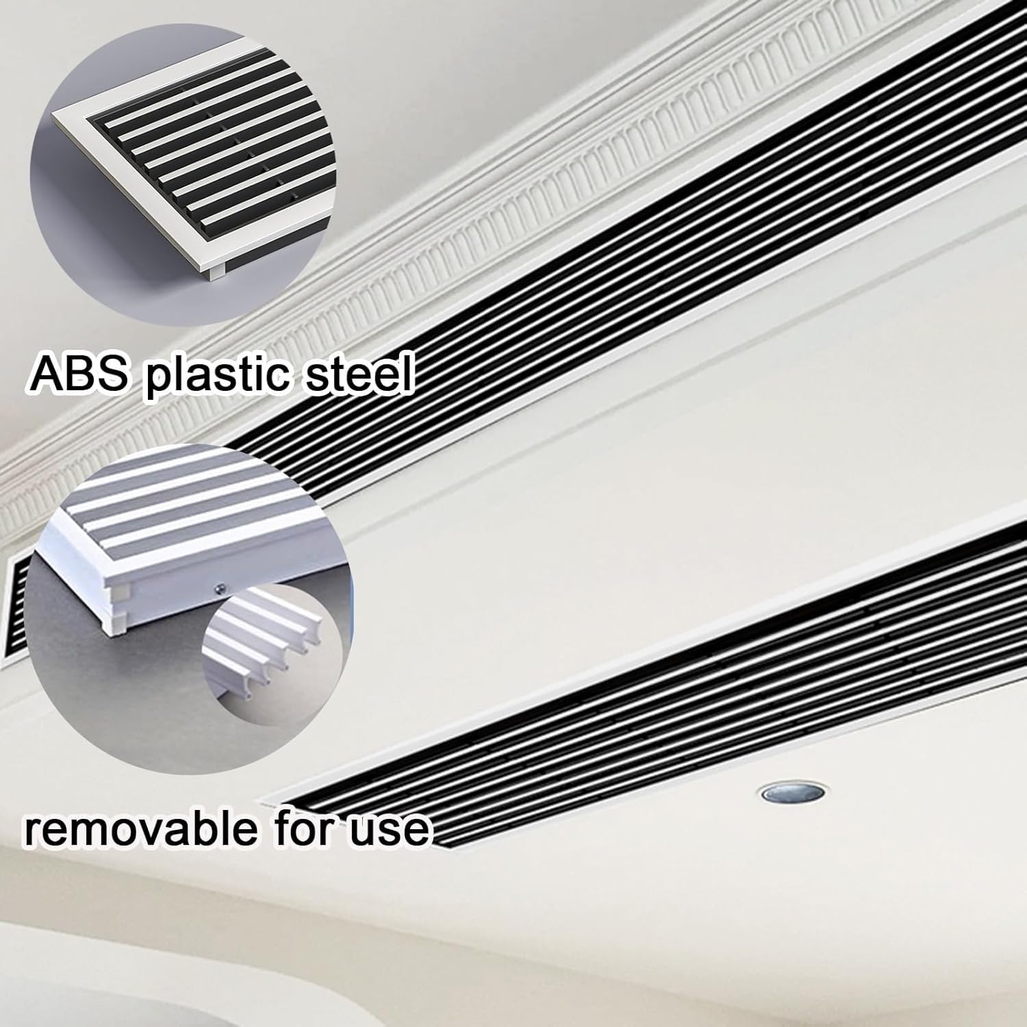 Griglia di Ventilazione Rettangolare in Acciaio e Plastica ABS