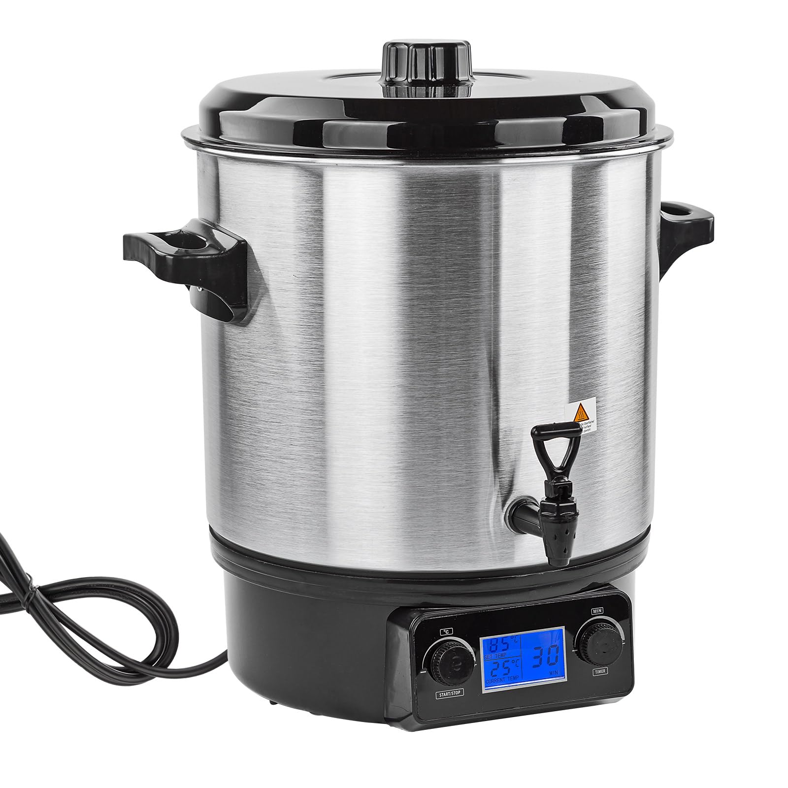 DEMA Edelstahl Einkochtopf DEA2000DX – Einkochautomat, Einkocher, 2000 W, 27 L, 30–100 °C, robust & langlebig, ideal für Obst, Gemüse, Marmelade & Saftbereitung